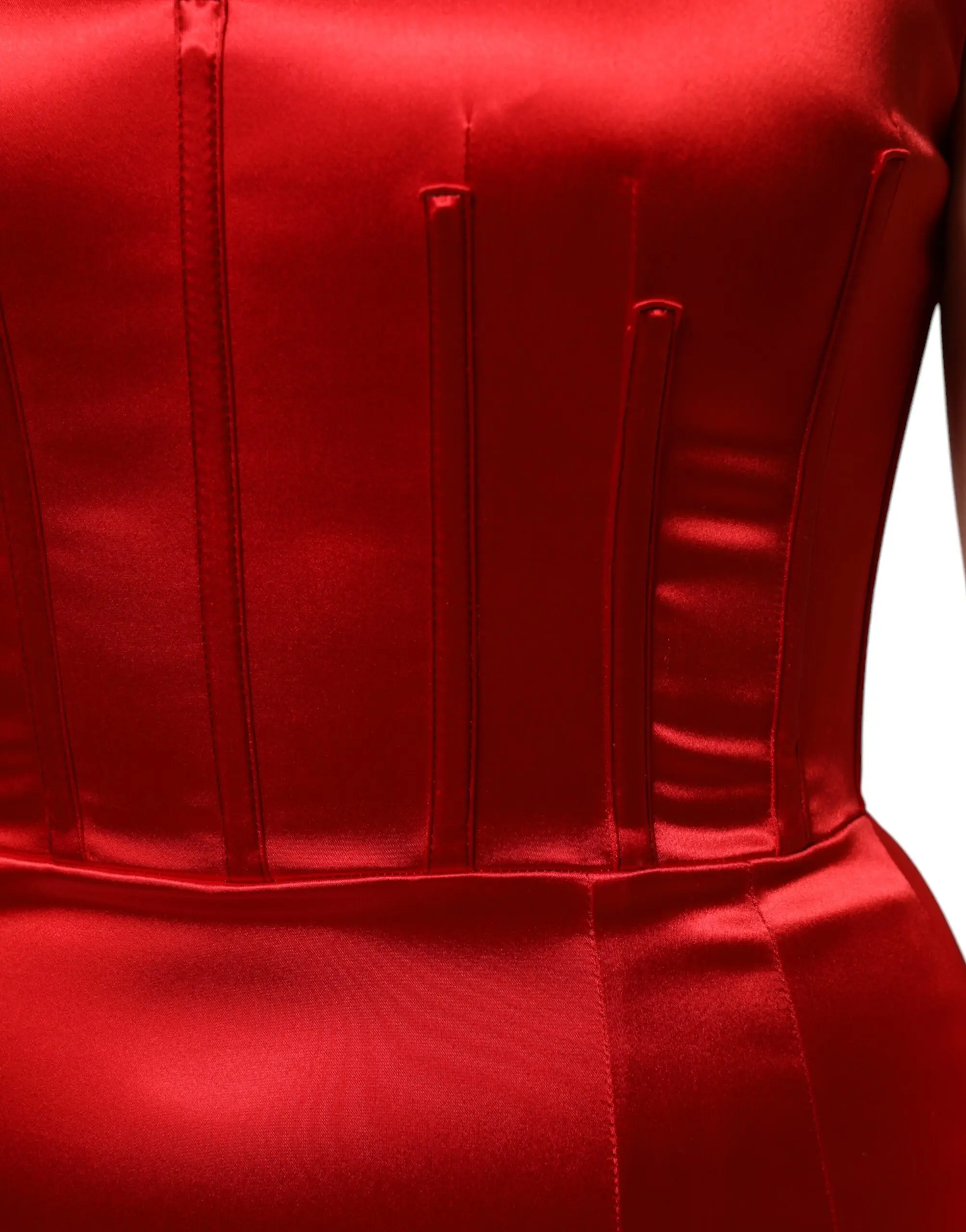 Red Acetate Sleeveless Sheath Midi Dress Dolce & Gabbana