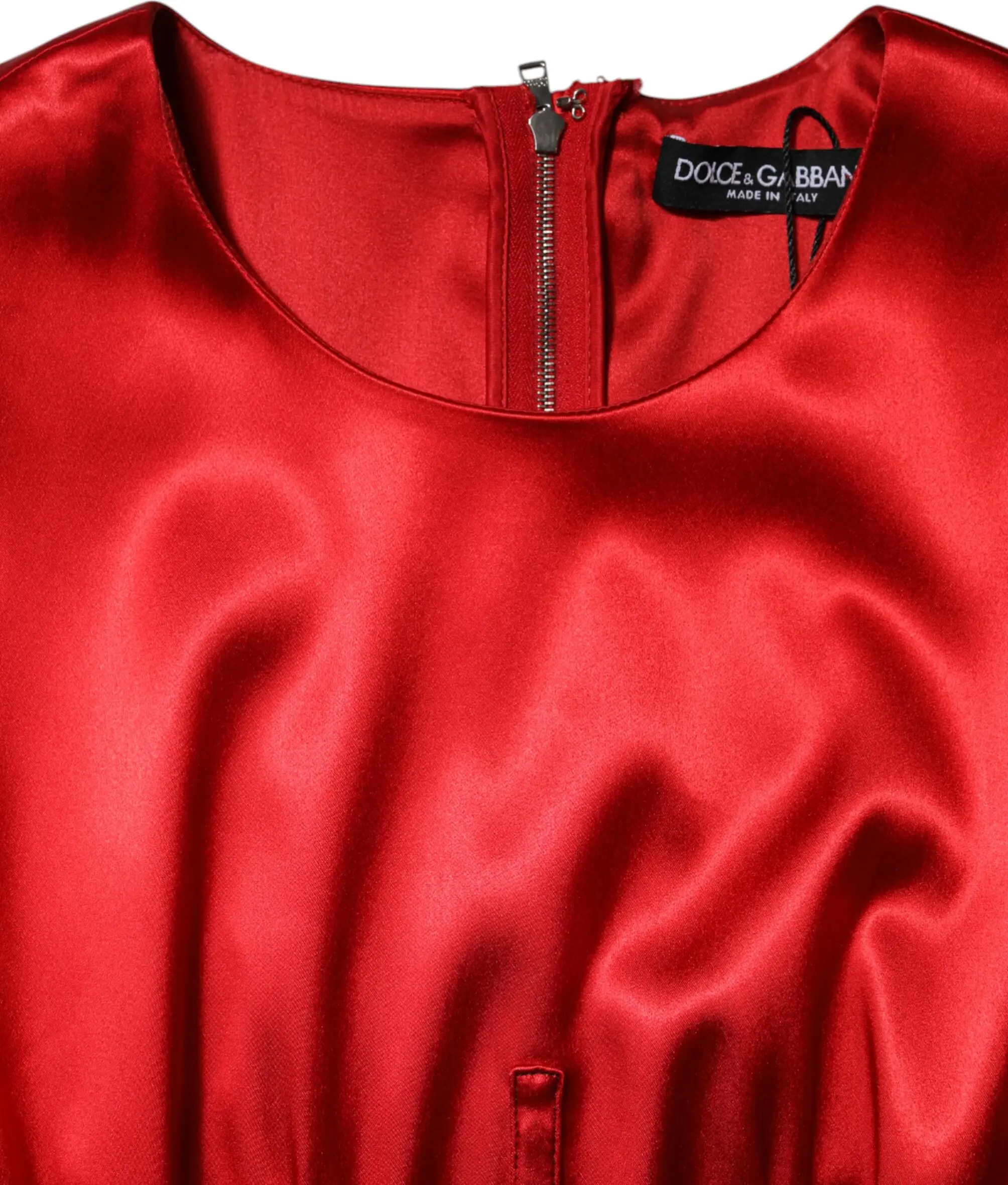 Red Acetate Sleeveless Sheath Midi Dress Dolce & Gabbana