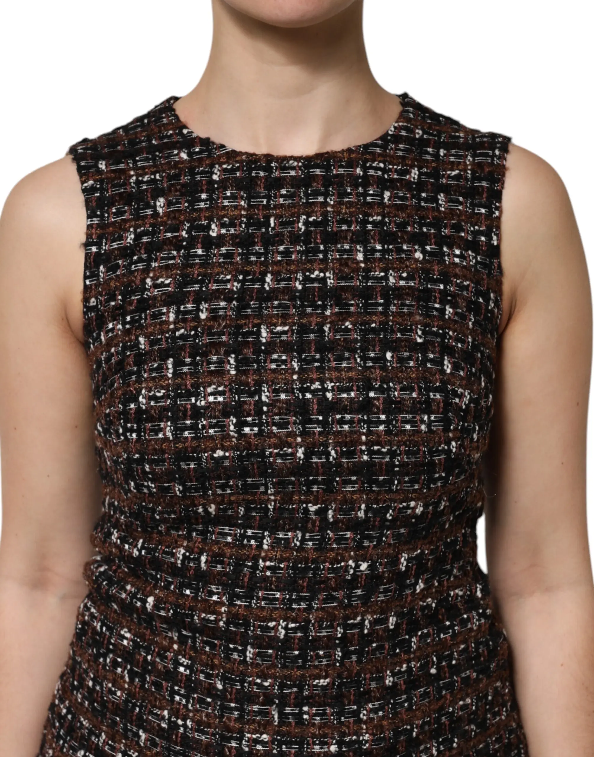 Multicolorli yengsiz Mini Tüvid Kiyim Dolce & Gabbana