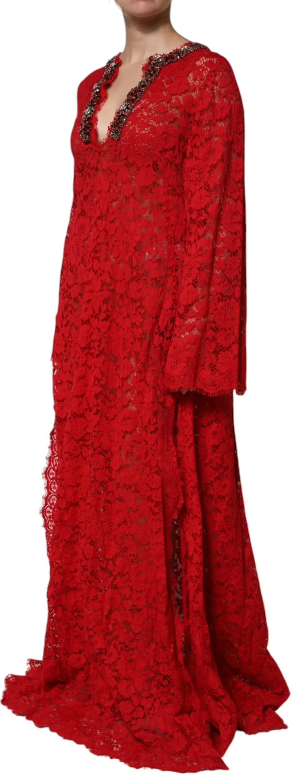 Dolce & Gabbana Qizil Gullar Nakışli Kiyim