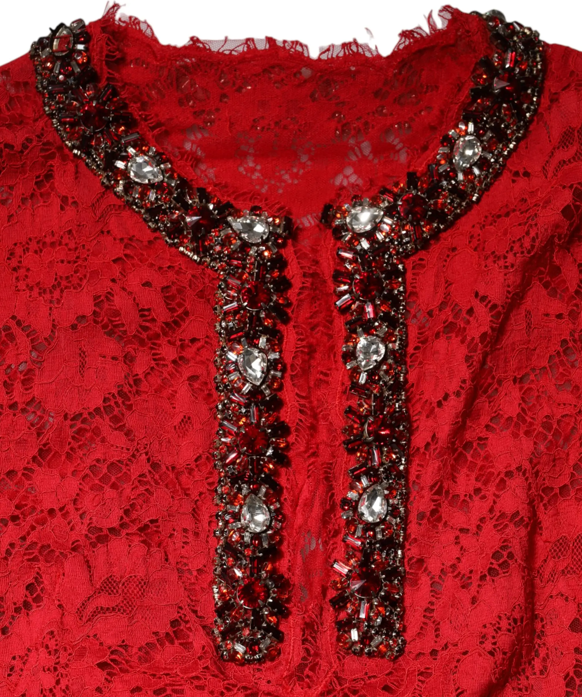 Dolce & Gabbana Qizil Gullar Nakışli Kiyim
