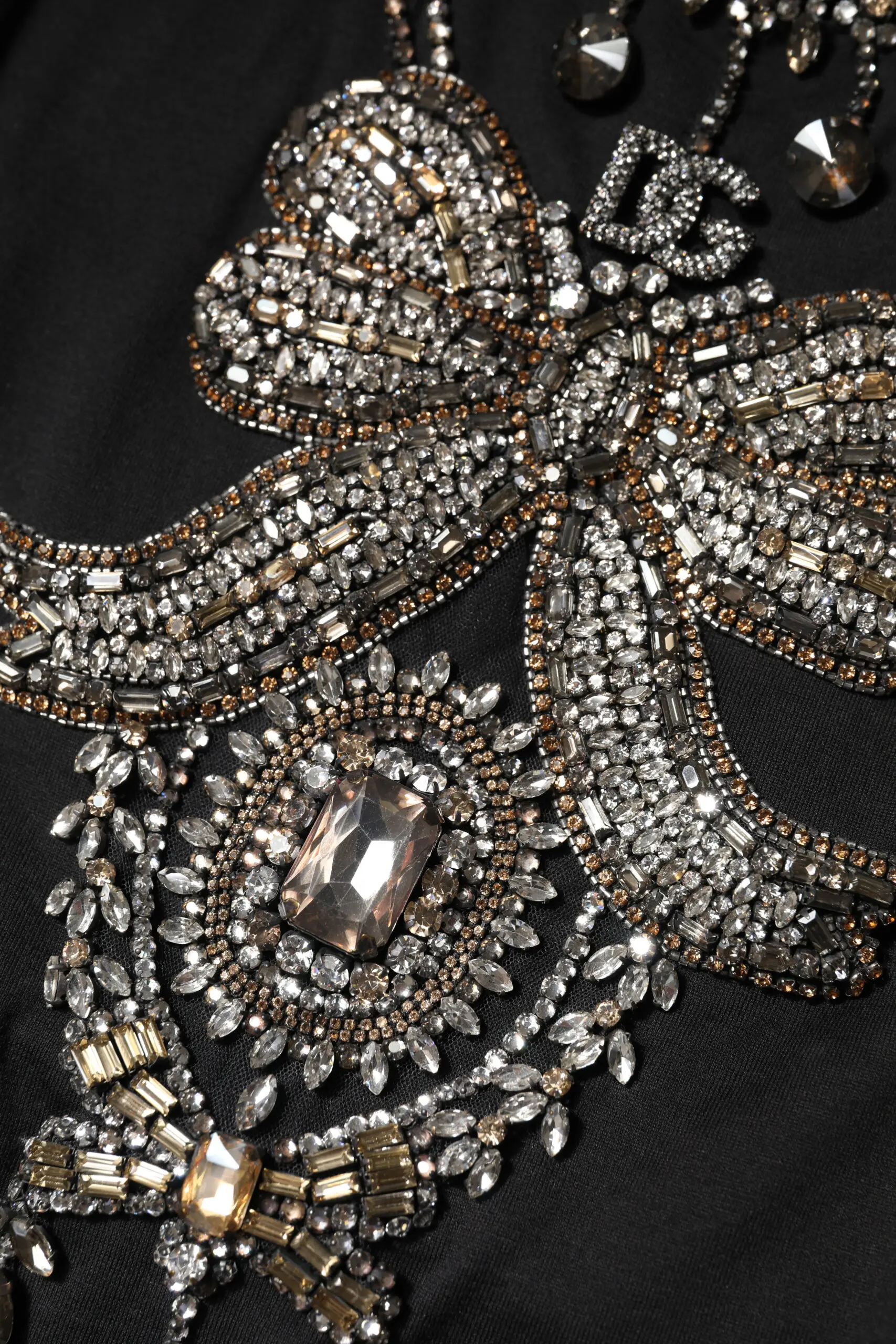 Dolce & Gabbana'dan qora paxtadan yasalgan rinestone bezakli tank to'p