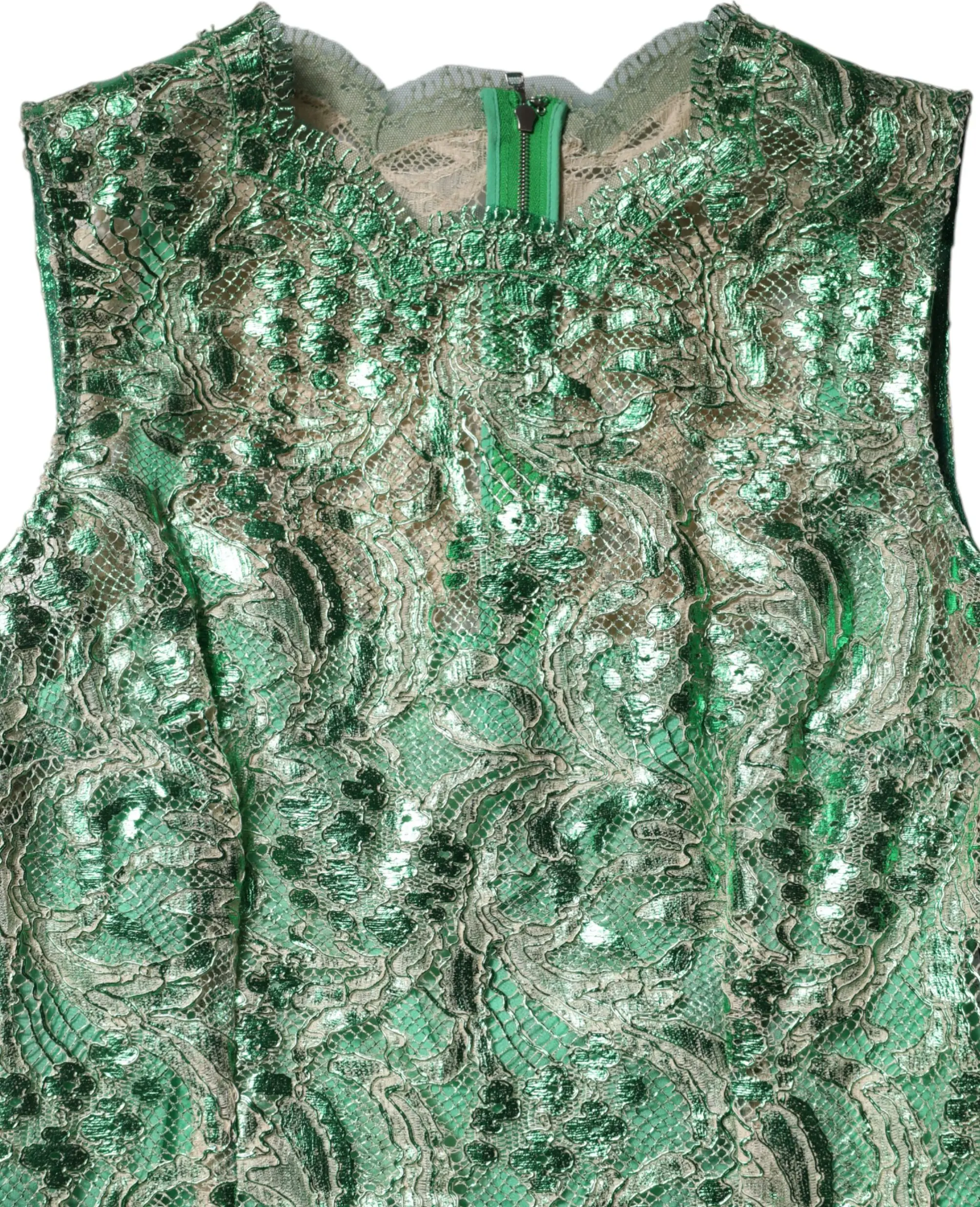 Yashil Paxta Gul Shunga Bichilgan Midi Kiyim Dolce & Gabbana