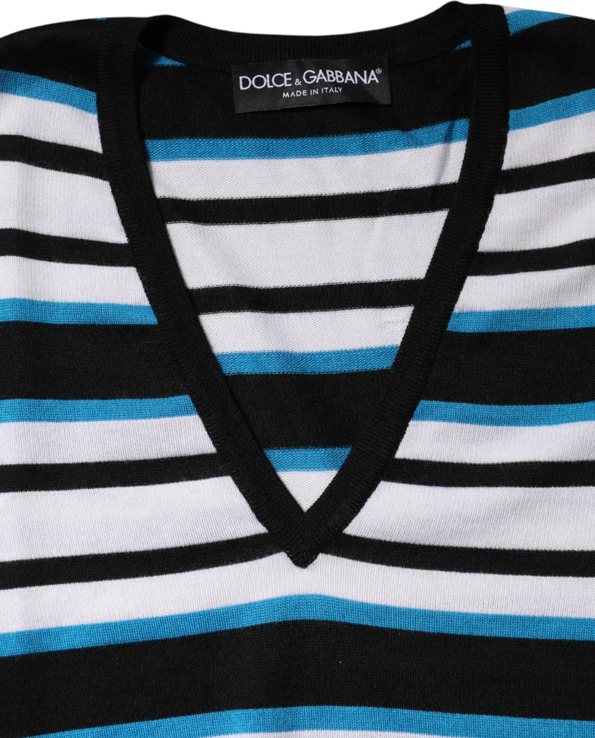 Multicolor Stripes Long Sleeves V-neck Top Dolce & Gabbana