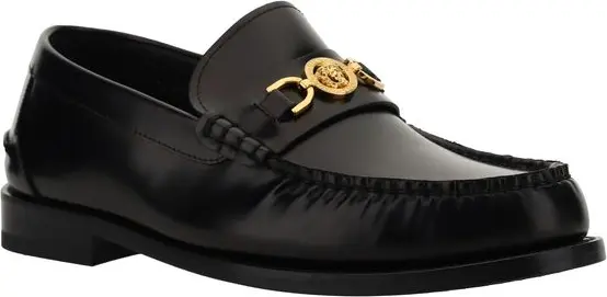 Versace Qora Charm-boshi Slip-on Mokasinlar