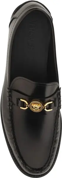 Versace Qora Charm-boshi Slip-on Mokasinlar