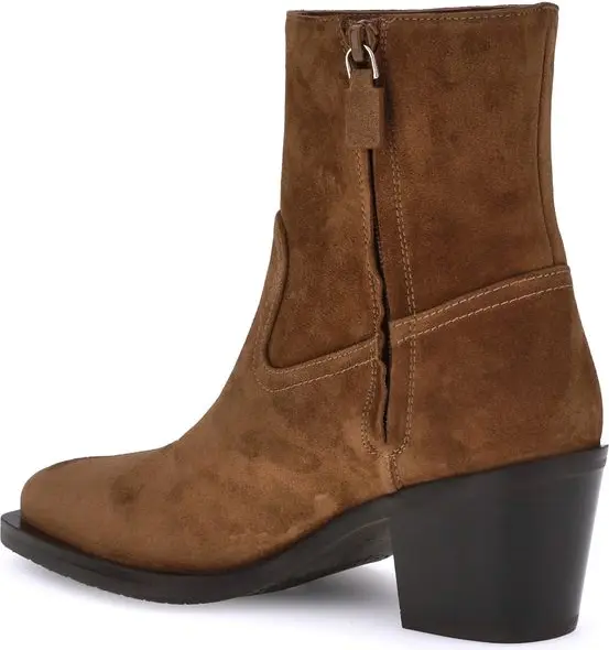 Ботильоны из коричневой телячьей кожи Stuart Weitzman