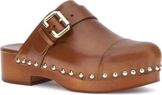 Brown Calf Leather Bos Taurus Clogs