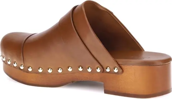 Brown Calf Leather Bos Taurus Clogs