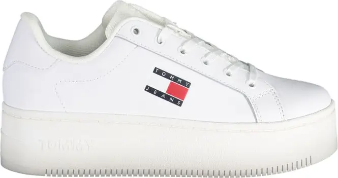White Polyester Sneaker Tommy Hilfiger