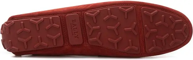 Bally Bordeaux charm uchun teri mokasinlar