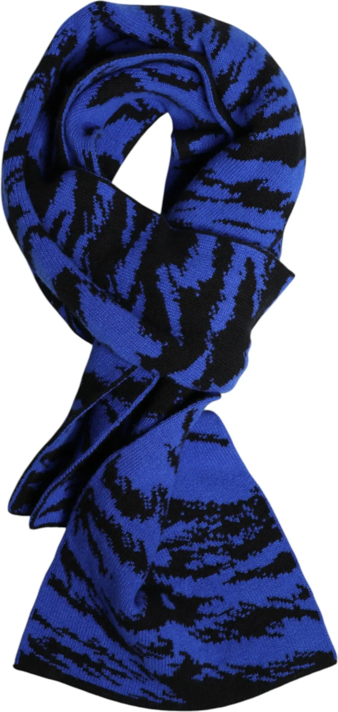 Scarf Dolce & Gabbana Blue Black Logo Neck Warmer Wrap Shawl