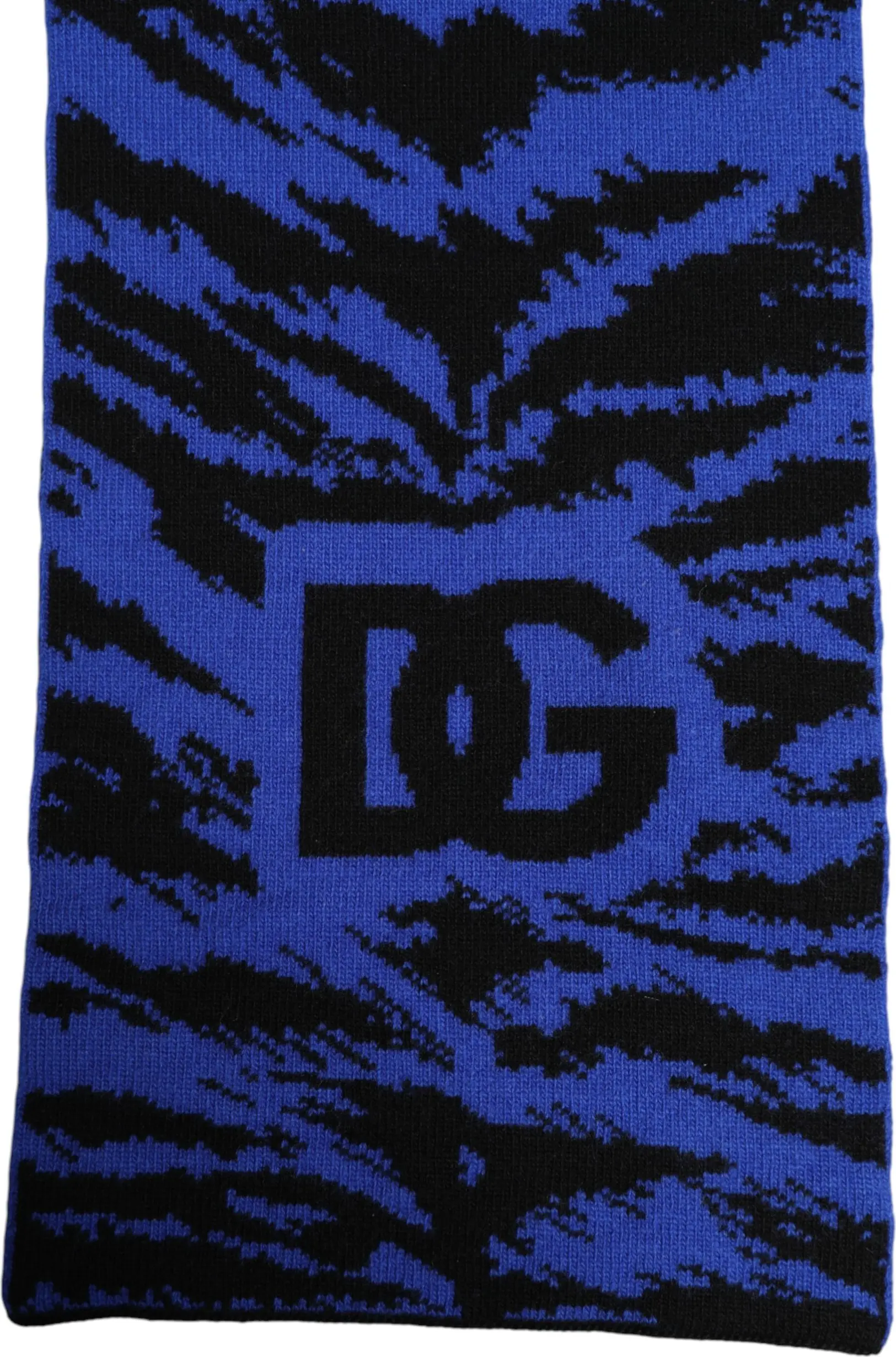 Scarf Dolce & Gabbana Blue Black Logo Neck Warmer Wrap Shawl