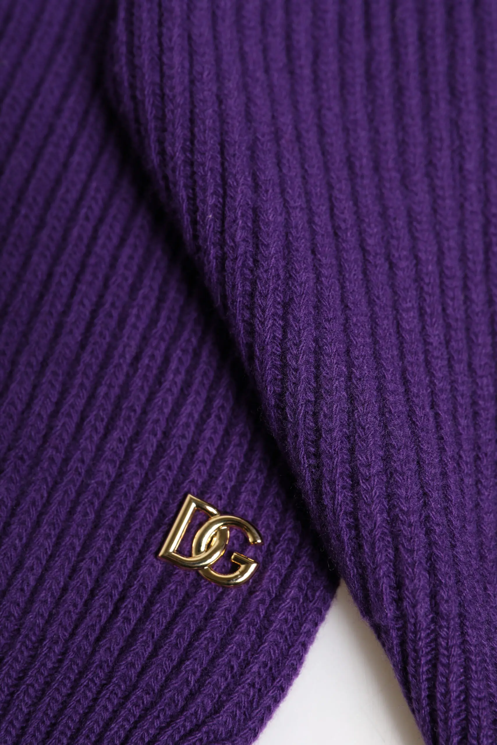 Scarf Dolce & Gabbana Purple DG Logo Neck Warmer Wrap Shawl