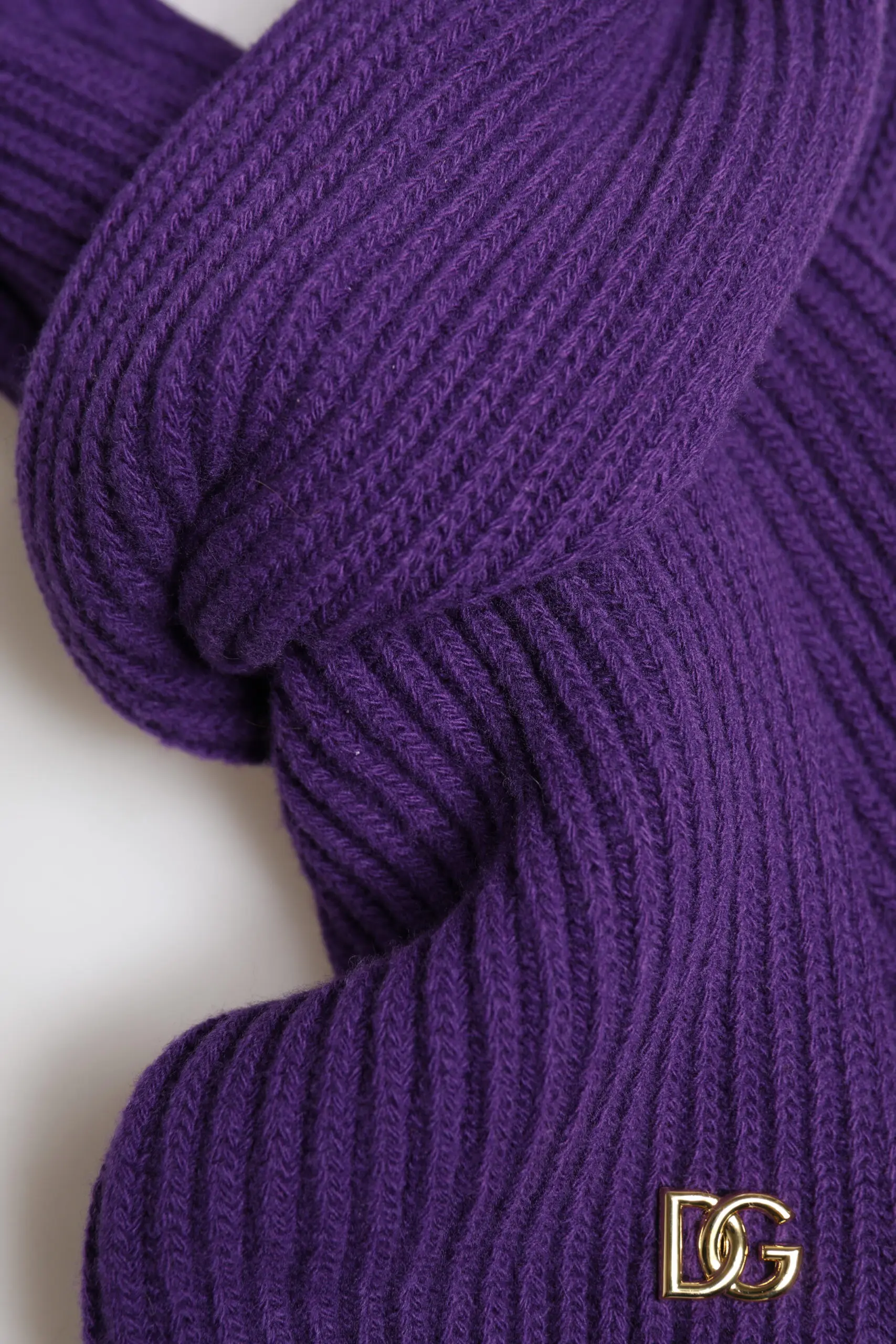 Scarf Dolce & Gabbana Purple DG Logo Neck Warmer Wrap Shawl