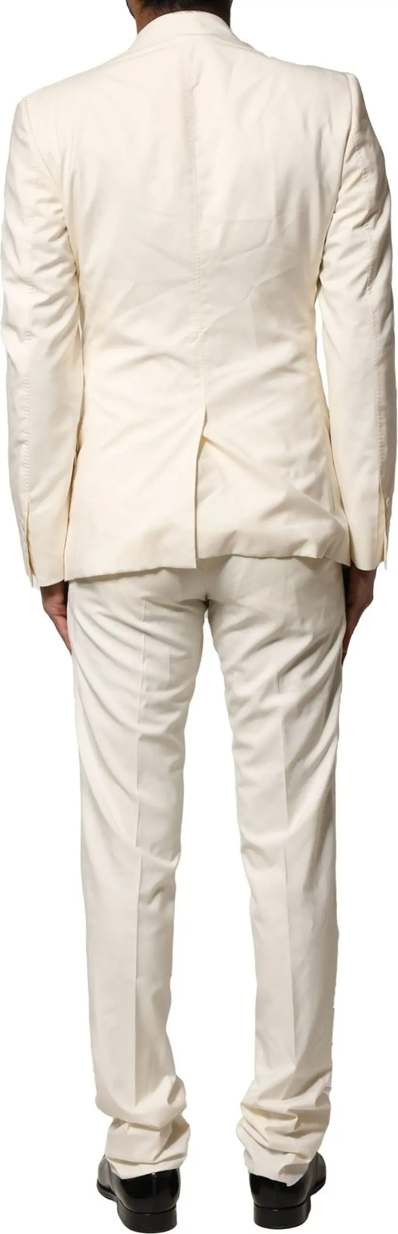 Ivory Wool 3 Piece Single Breasted Suit by Dolce & Gabbana