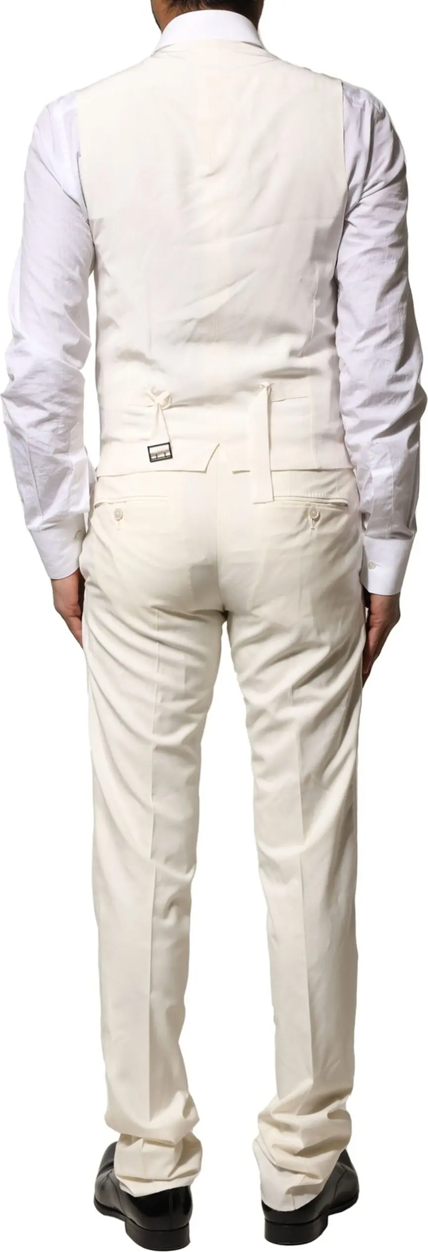 Ivory Wool 3 Piece Single Breasted Suit by Dolce & Gabbana