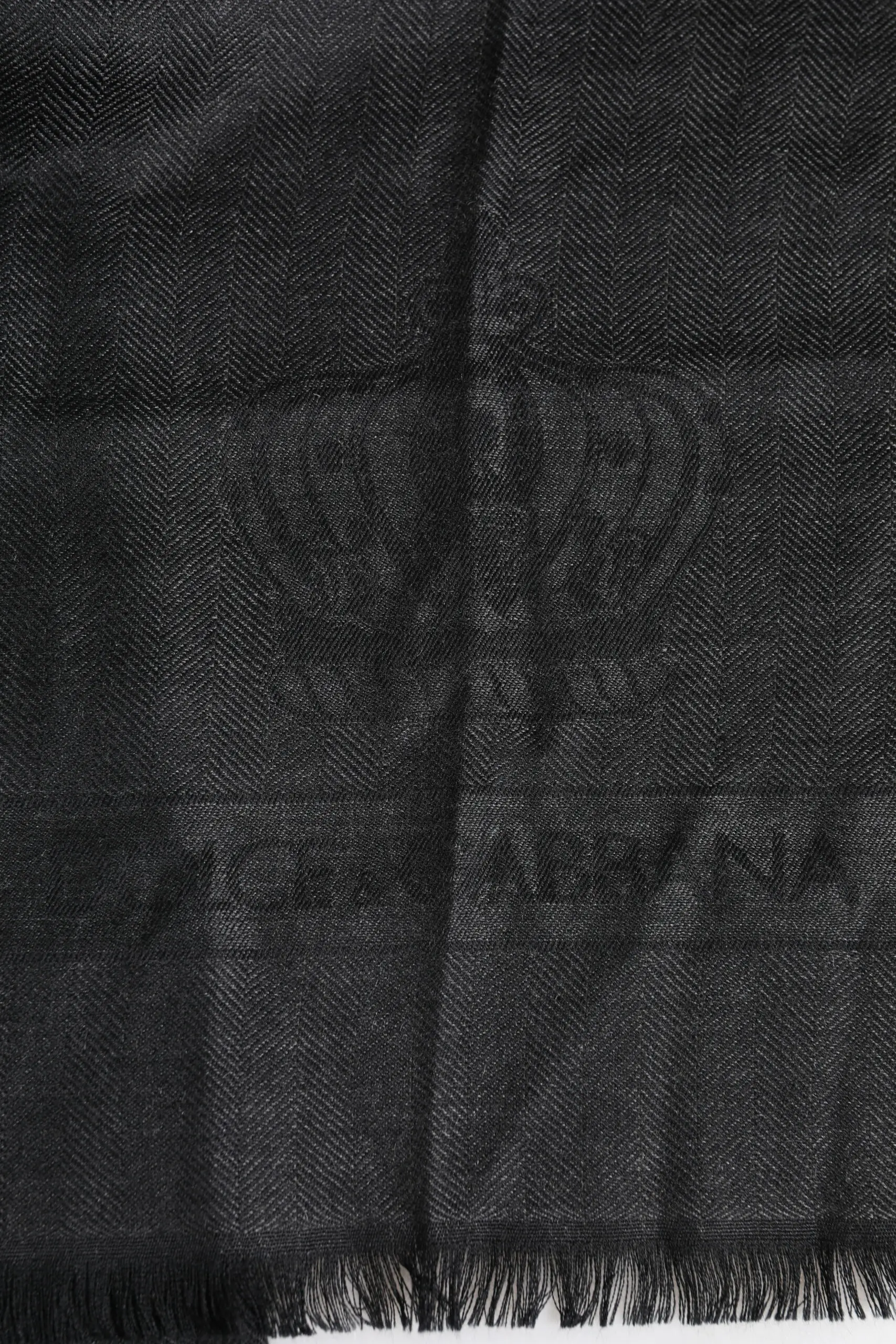 Scarf Dolce & Gabbana Dark Gray Cashmere Fringes Neck Warmer Scarf