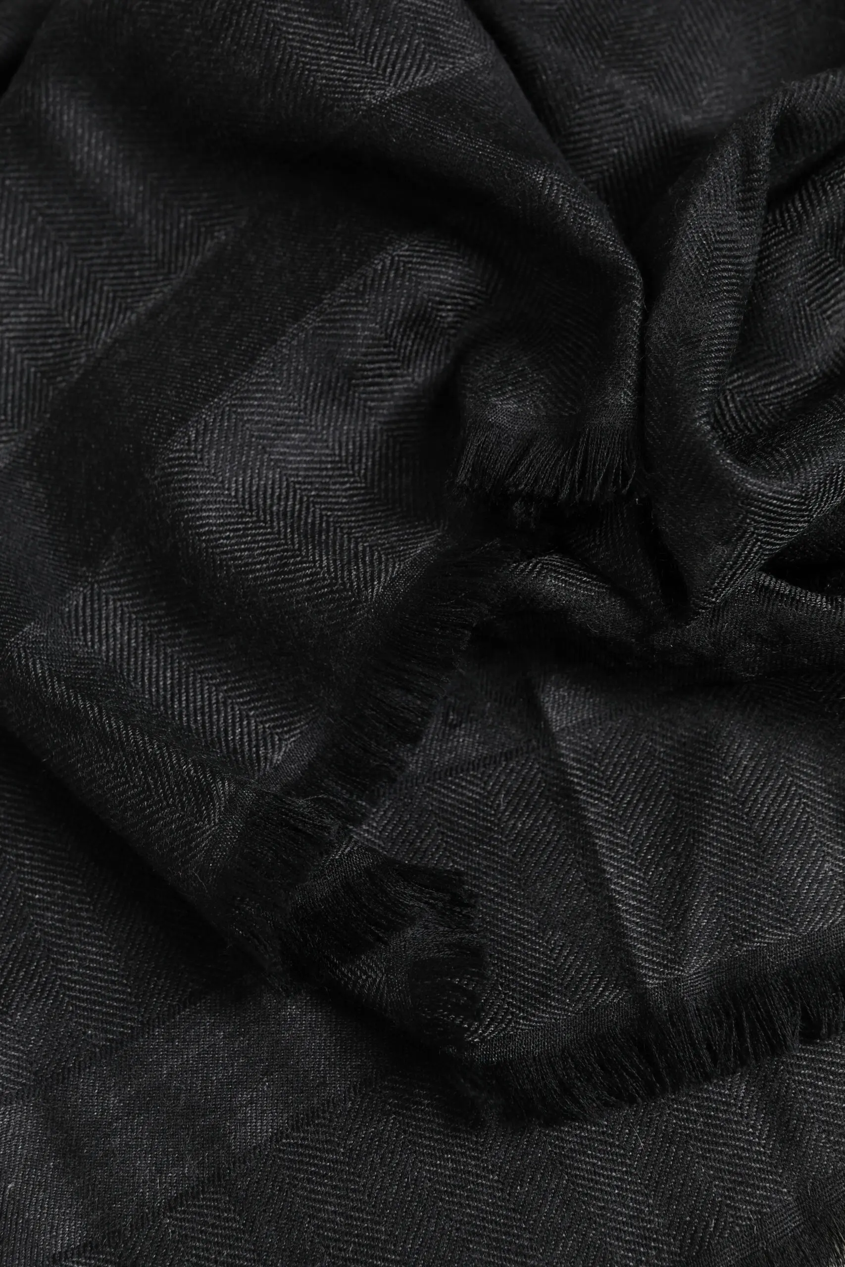 Scarf Dolce & Gabbana Dark Gray Cashmere Fringes Neck Warmer Scarf