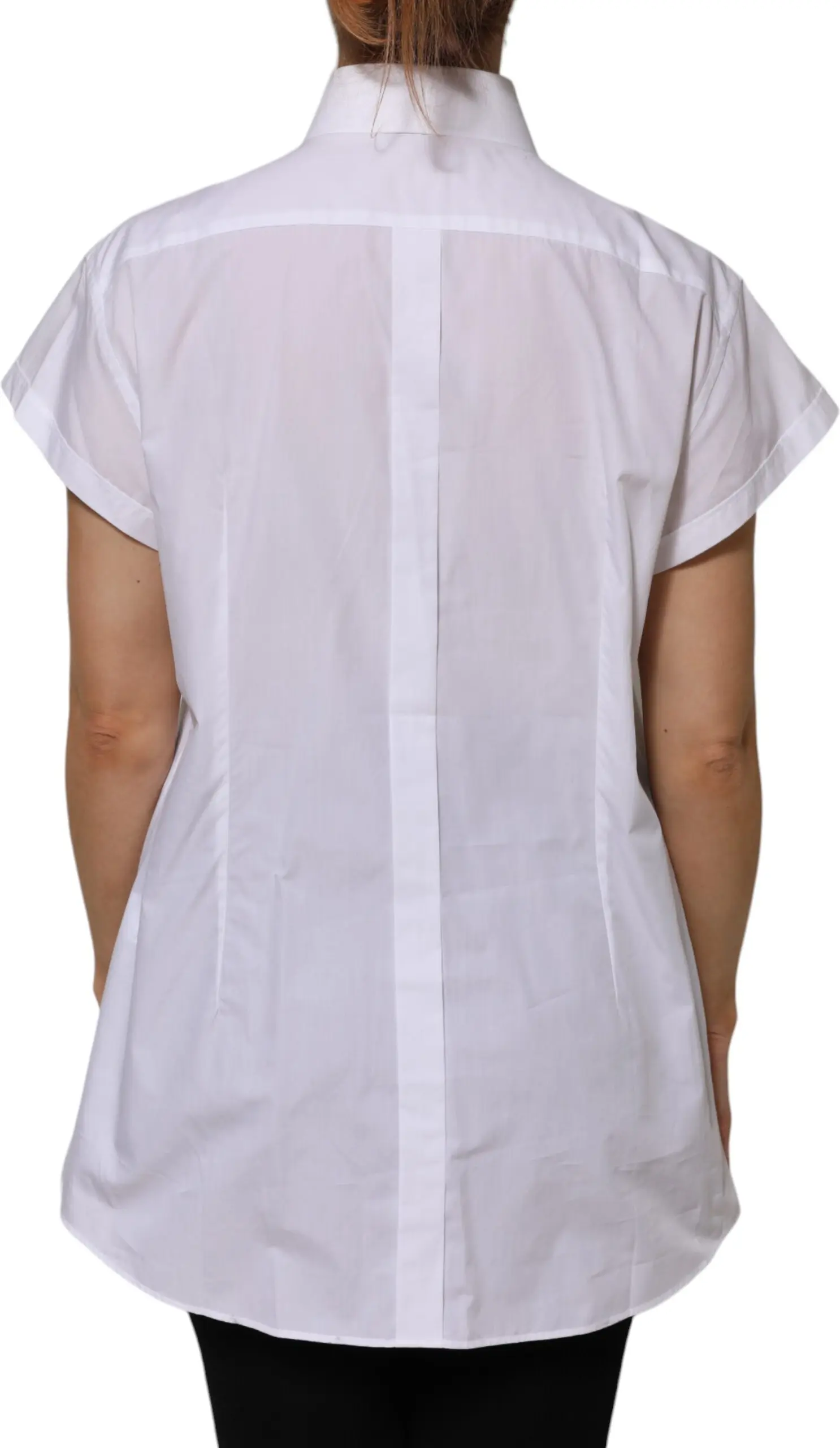 White Cotton Short Sleeves Top Dolce & Gabbana