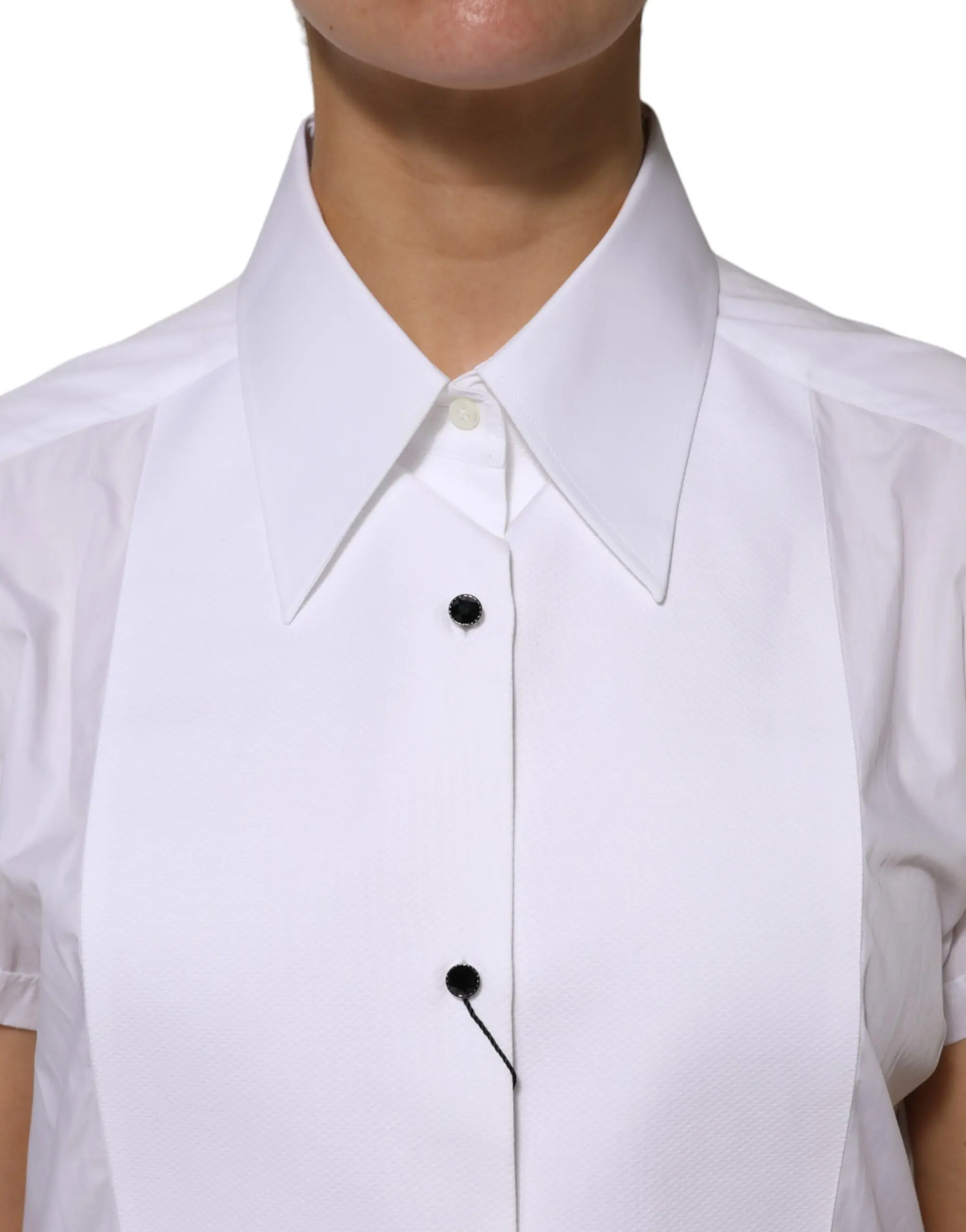 White Cotton Short Sleeves Top Dolce & Gabbana