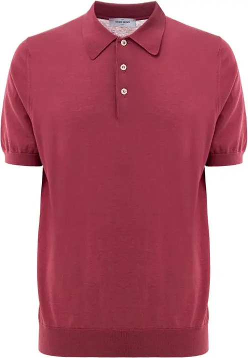 Red Cotton Polo Shirt by Gran Sasso