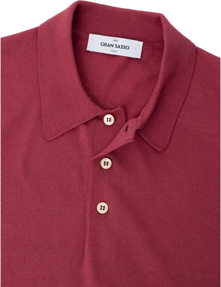 Red Cotton Polo Shirt by Gran Sasso