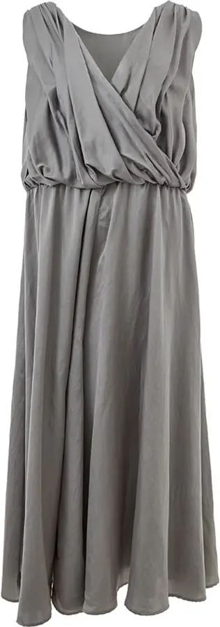 Gray Silk Casual Dress by Lardini