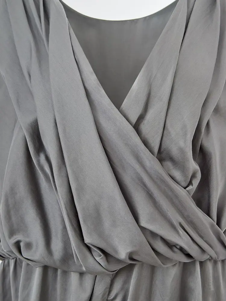 Gray Silk Casual Dress by Lardini