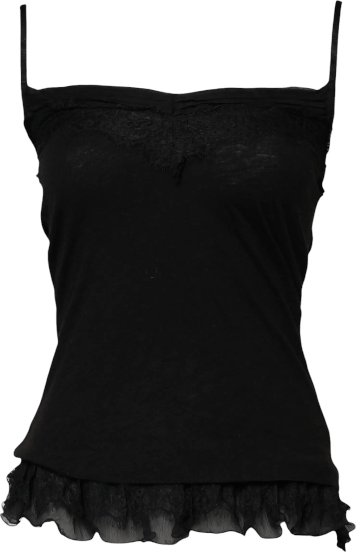 Black Wool Sleeveless Square Neck Tank Top Ermanno Scervino