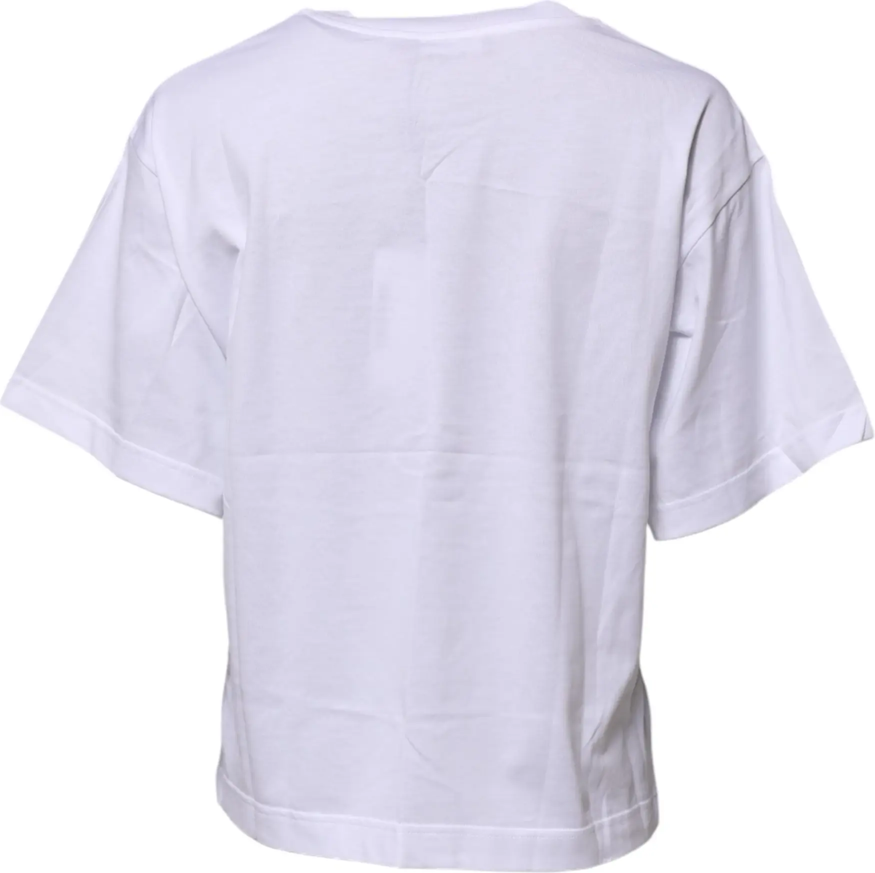 White Cotton Graphic Print Crew Neck T-shirt Dolce & Gabbana