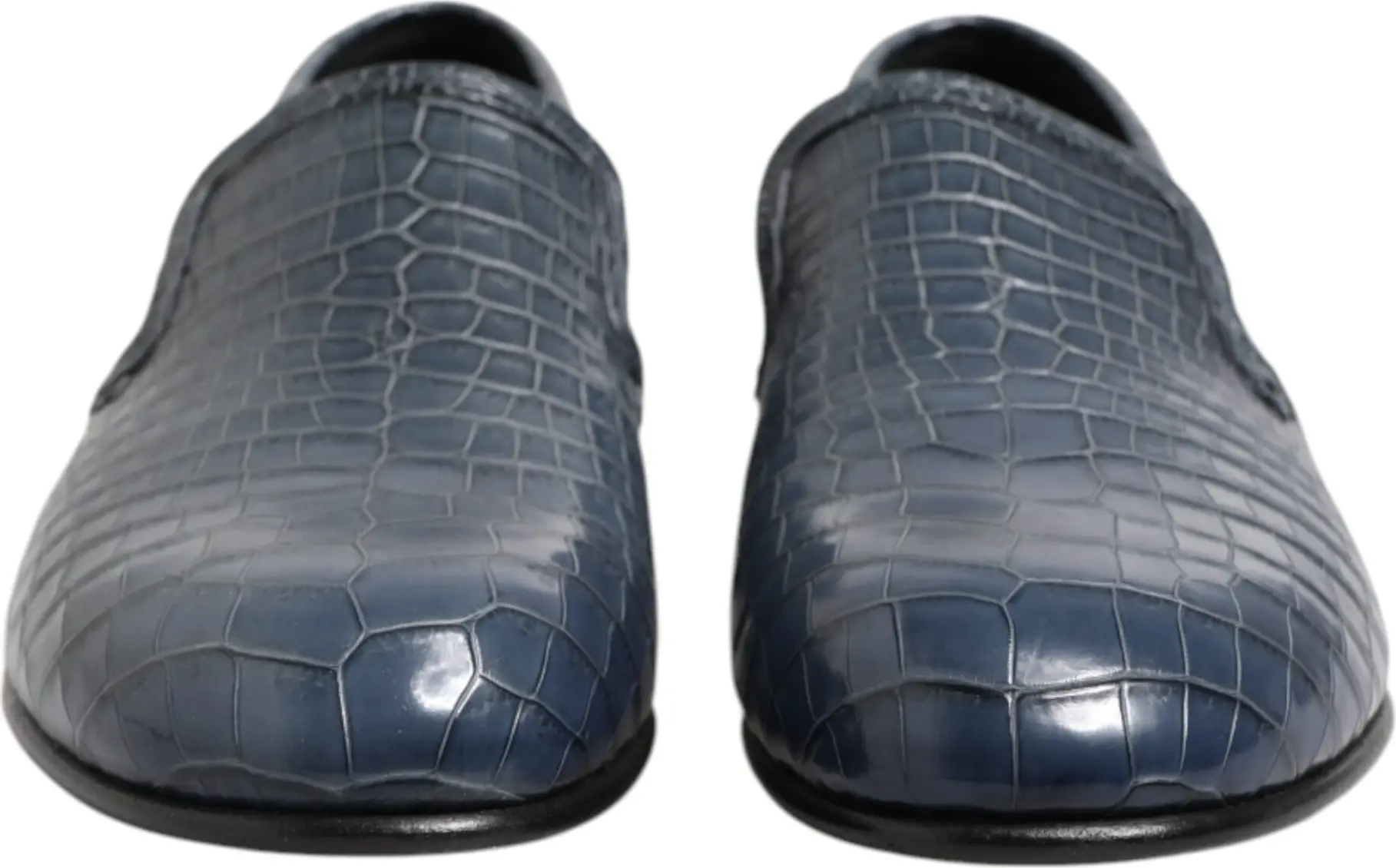 Blue Exotic Leather Slip On Loafers Dolce & Gabbana