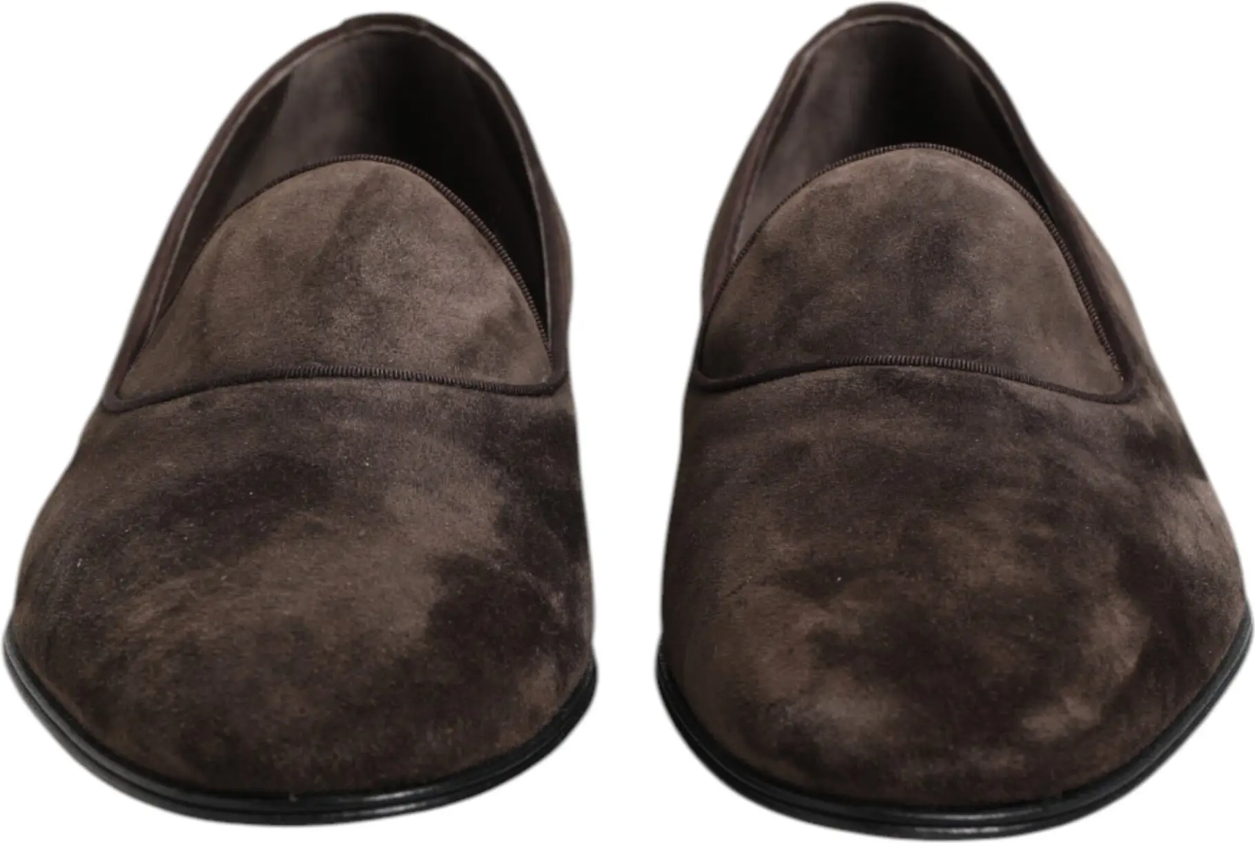 Brown Velvet Leather Loafers Shoes Dolce & Gabbana
