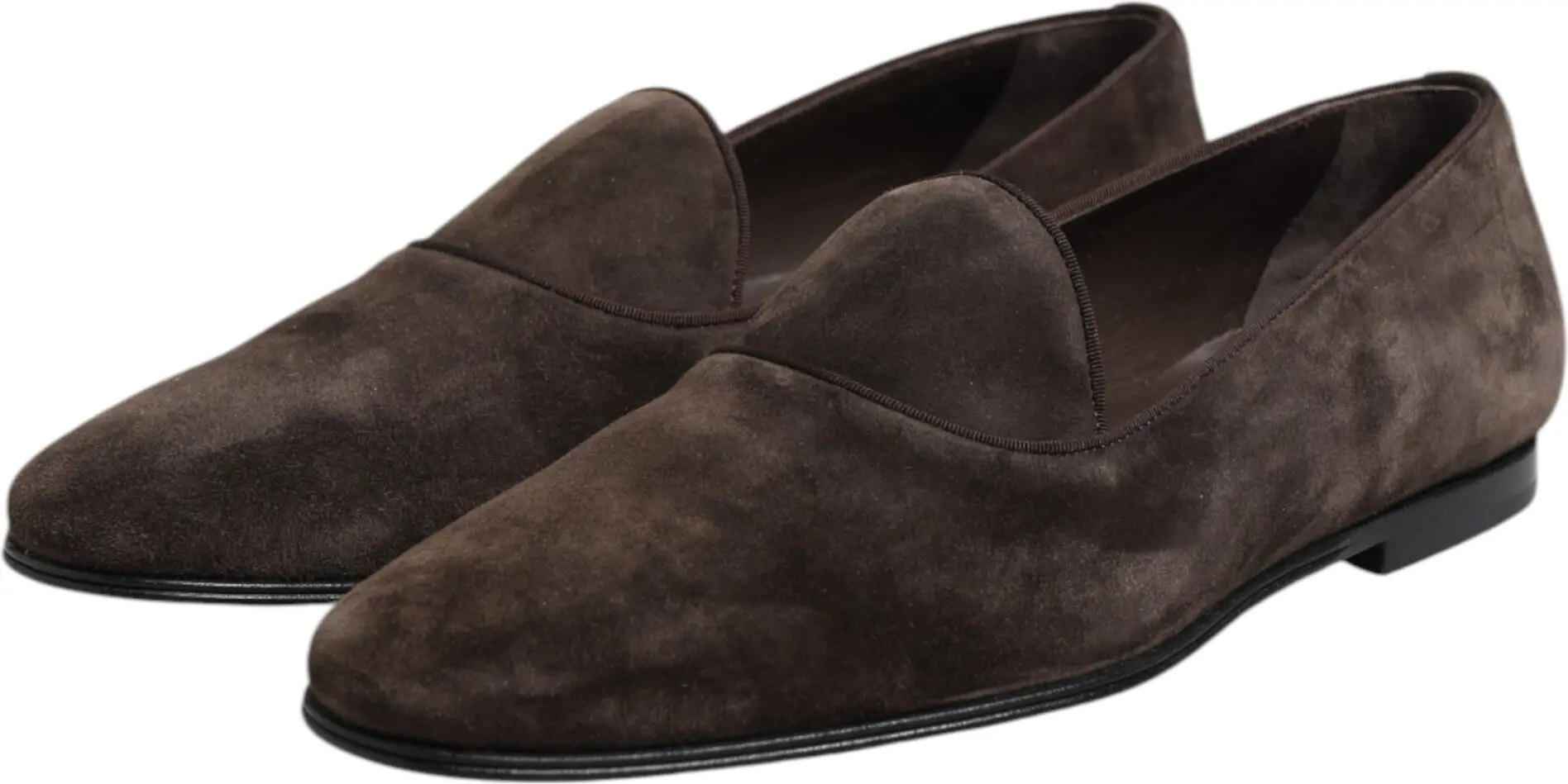 Brown Velvet Leather Loafers Shoes Dolce & Gabbana
