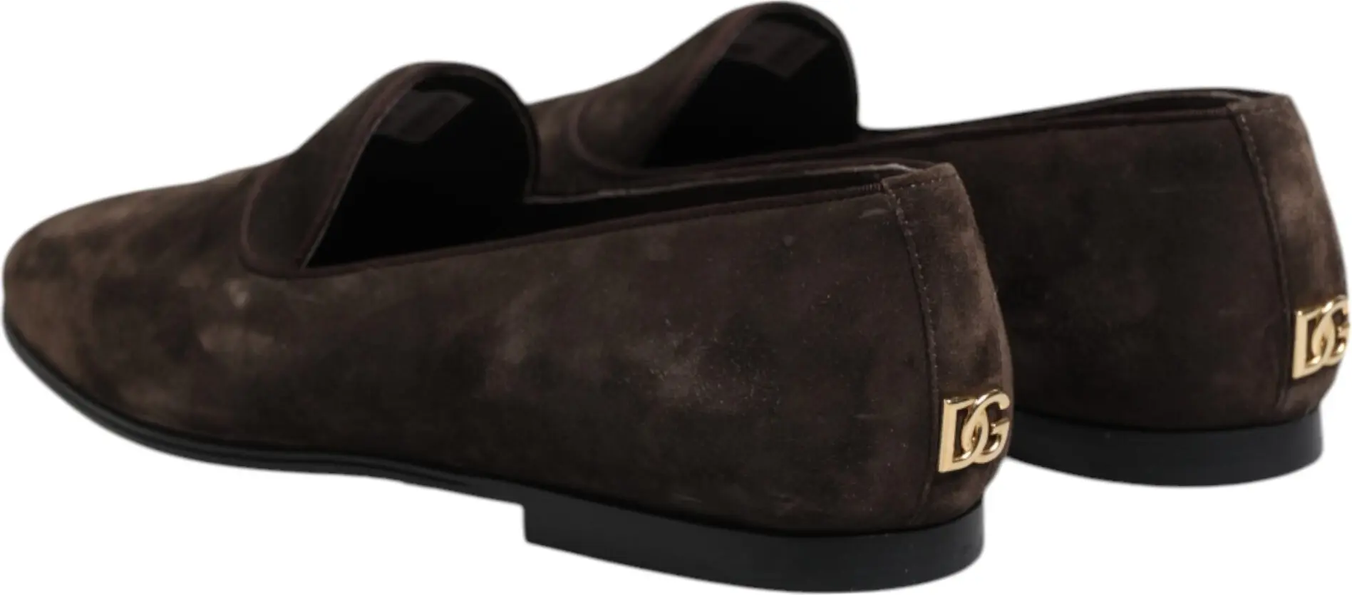 Brown Velvet Leather Loafers Shoes Dolce & Gabbana