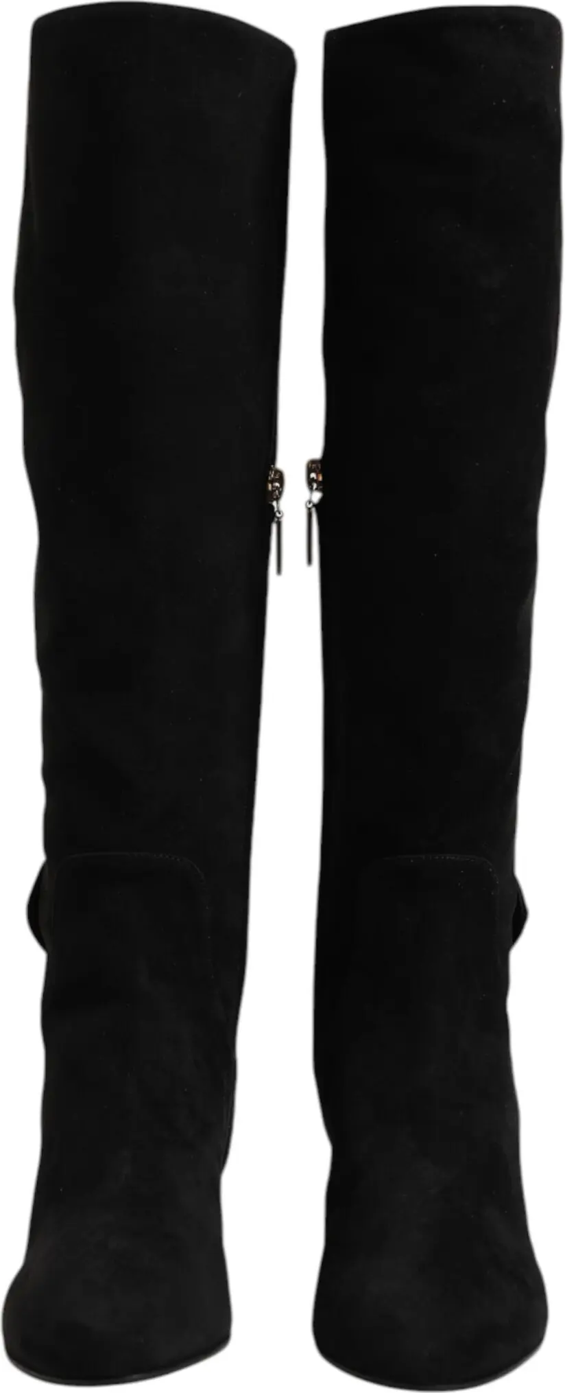 Black Suede Leather Knee High Boots Shoes Dolce & Gabbana