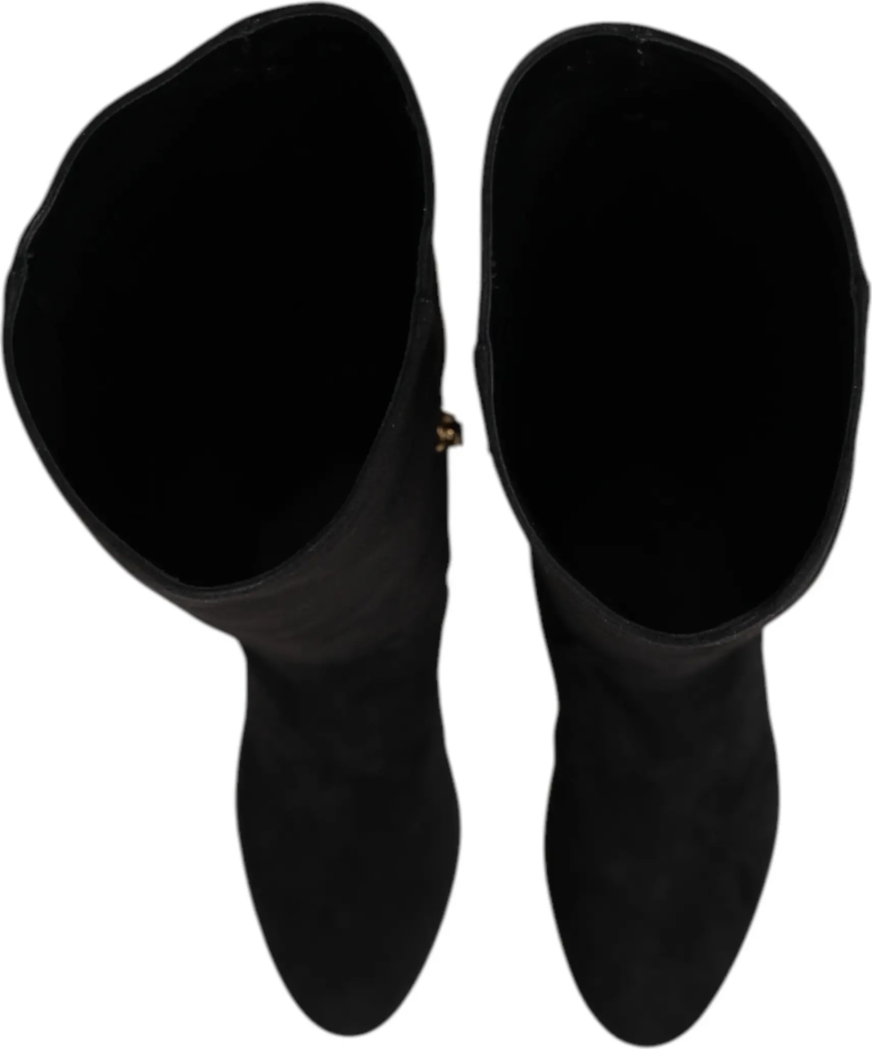 Black Suede Leather Knee High Boots Shoes Dolce & Gabbana