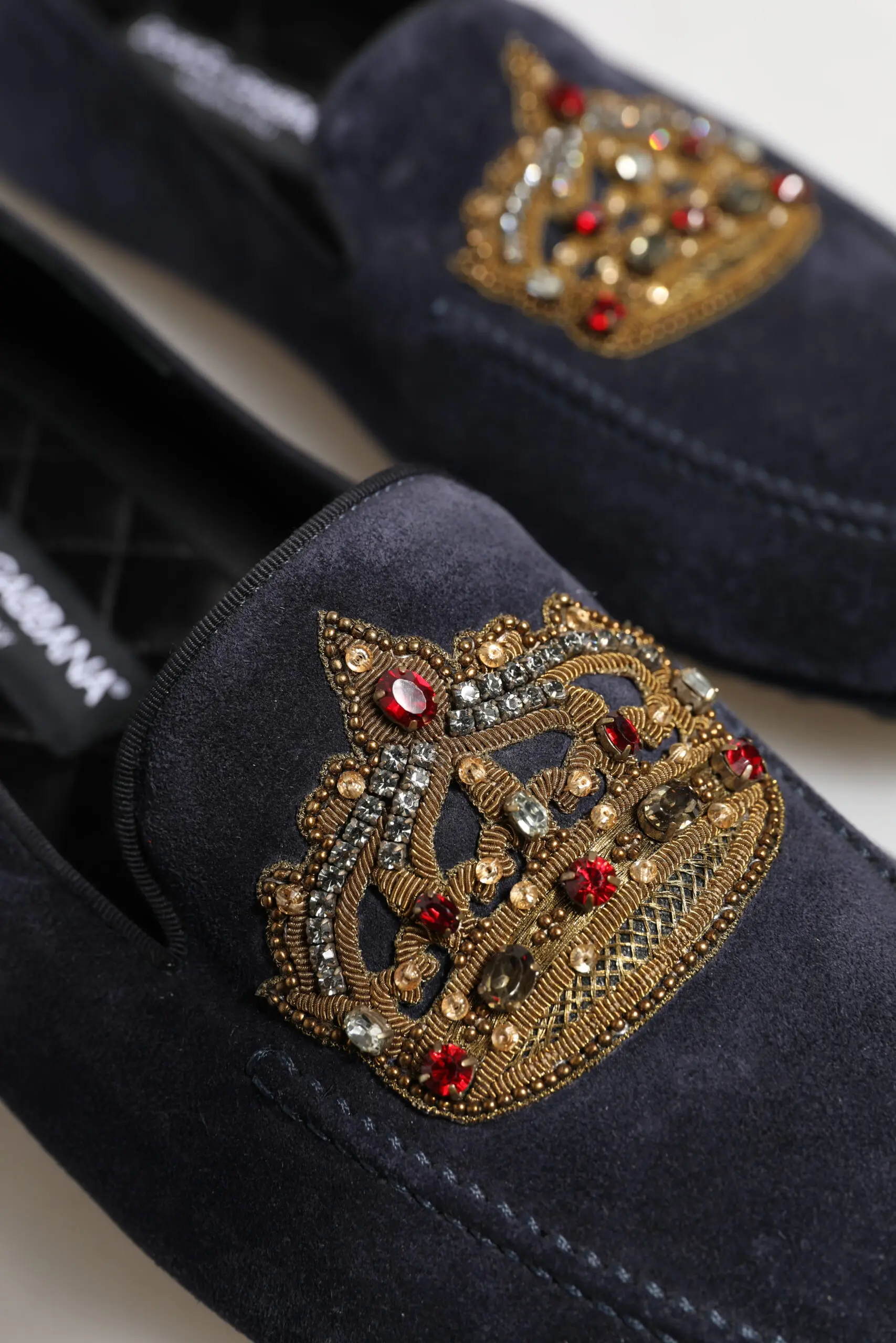Loaferlar Dolce & Gabbana Moviy Zikrsiz Tashqi Ko'rinishli Toshli Loaferlar