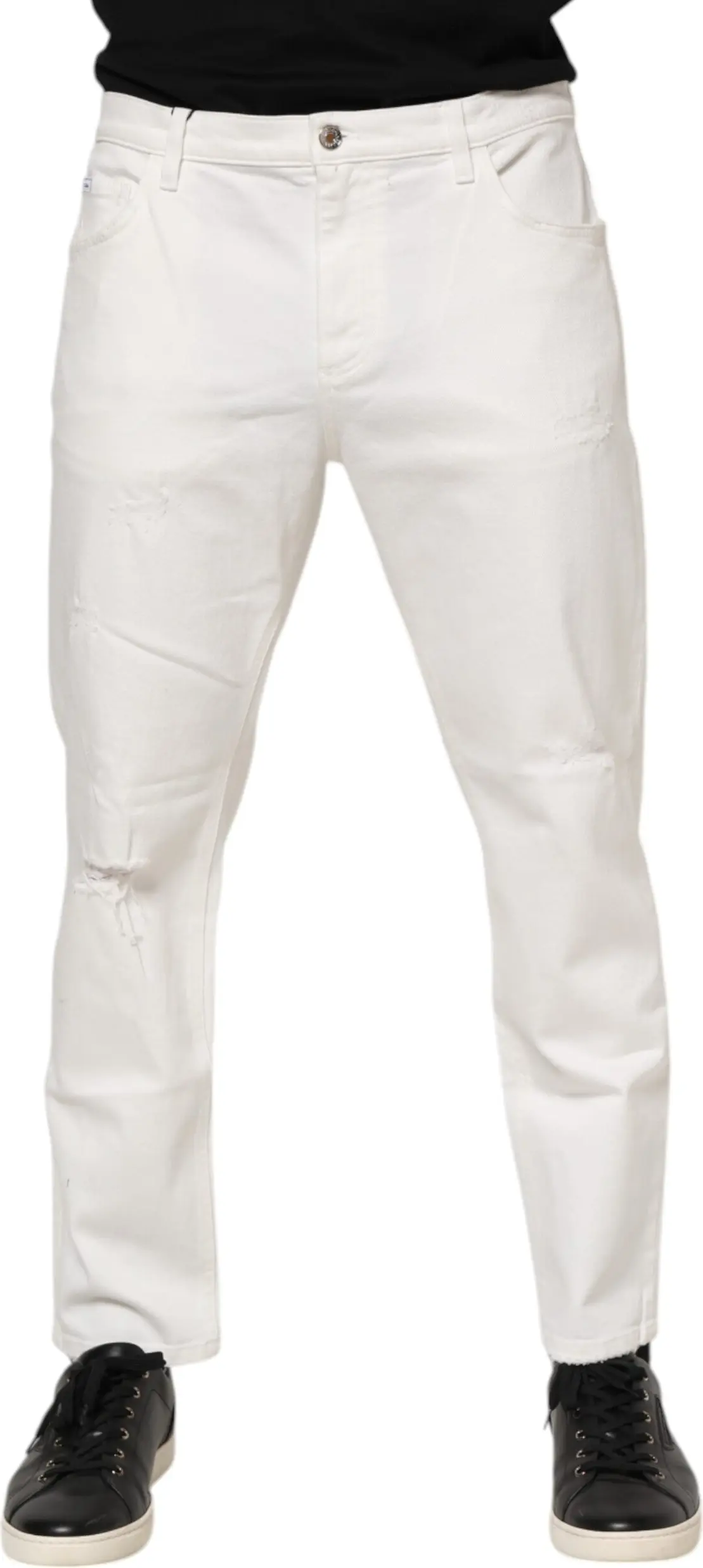 White Cotton Loose Jeans Dolce & Gabbana
