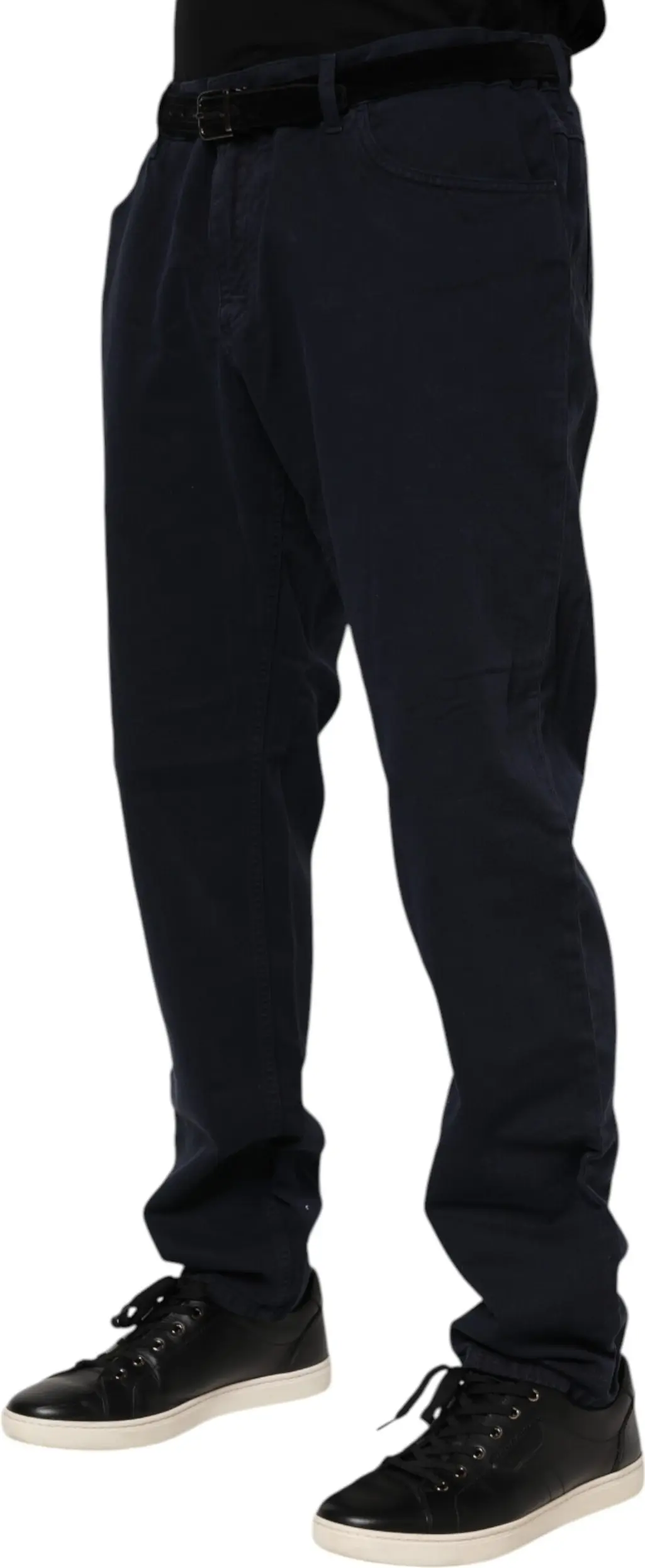 Dolce & Gabbana Qora Paxta Tapered Jinsi Shimlar