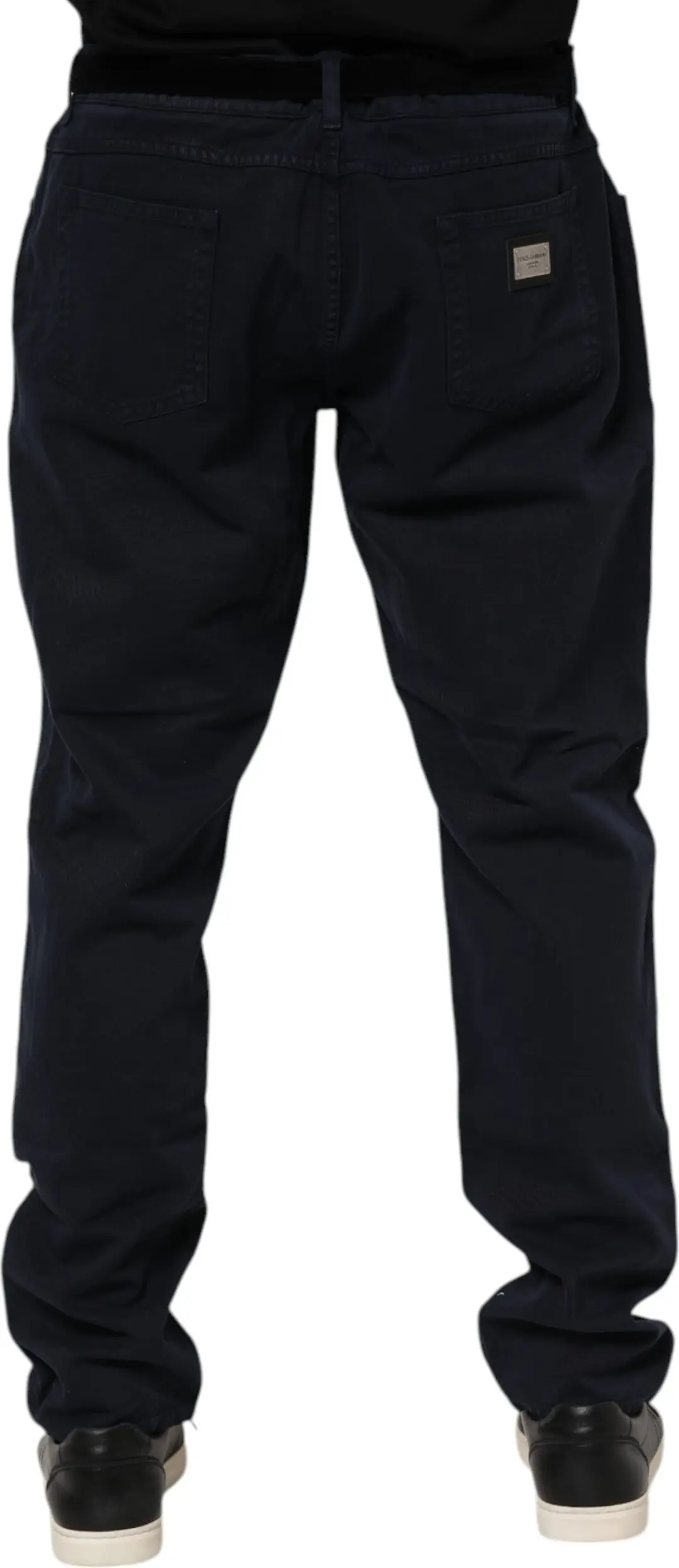 Dolce & Gabbana Qora Paxta Tapered Jinsi Shimlar