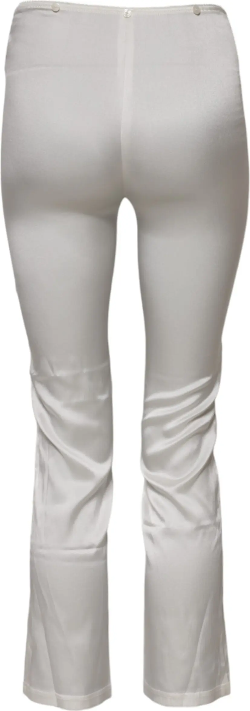 Pants Dolce & Gabbana Ivory Silk Tapered High Waist