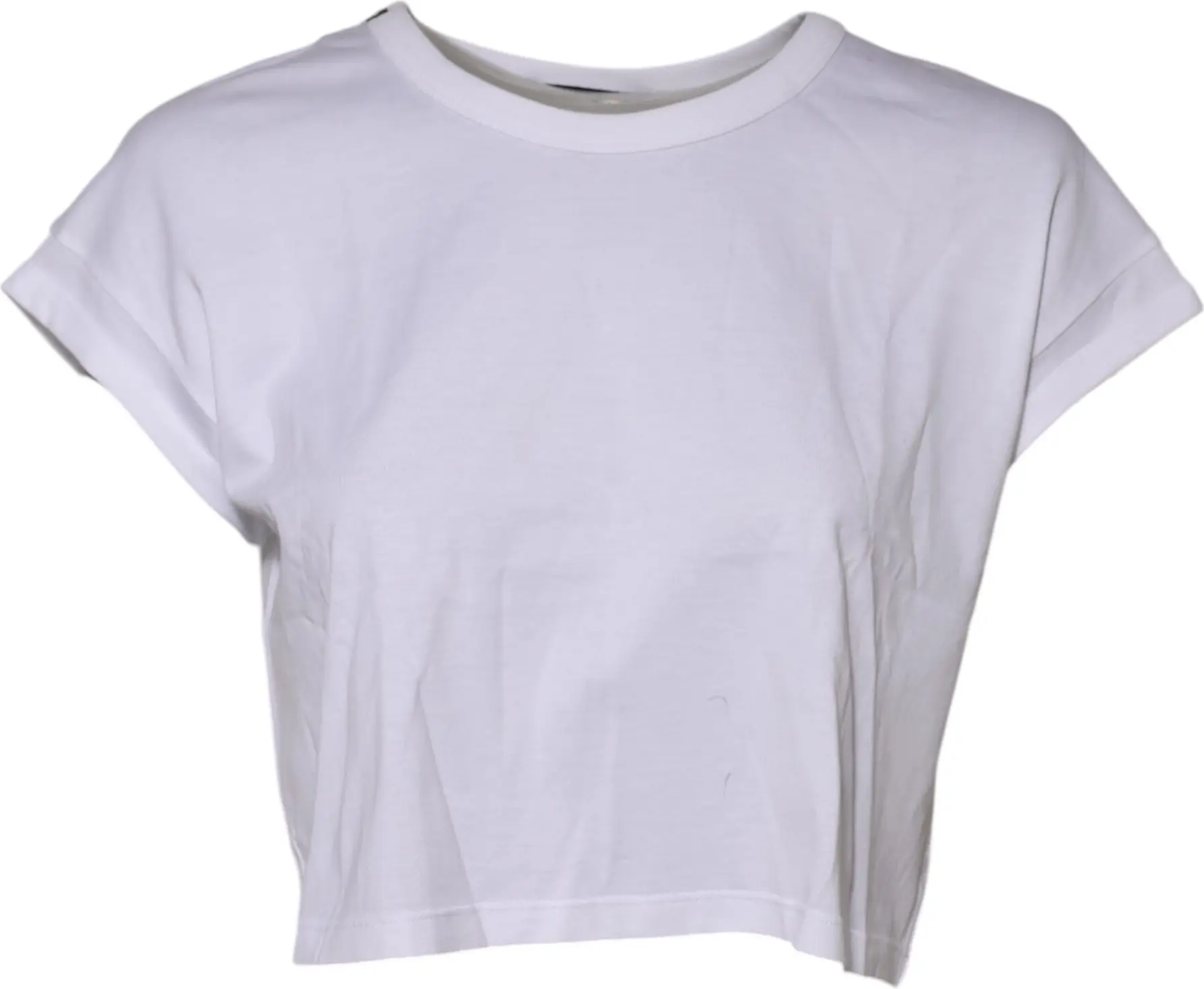 White Cotton Short Sleeves Cropped T-shirt Dolce & Gabbana