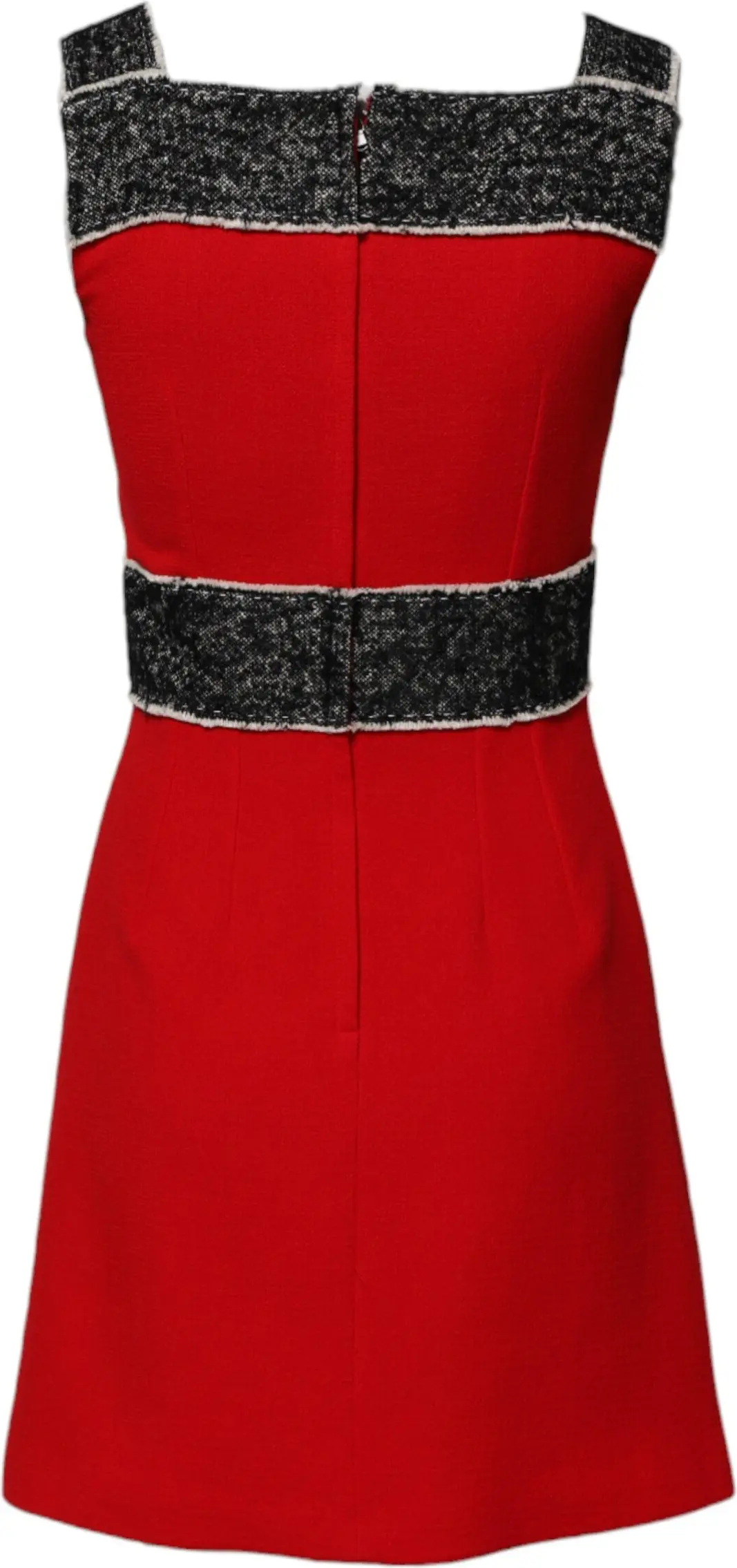 Dolce & Gabbana'dan Qizil Jun Printsiz Mini Ko'ylak