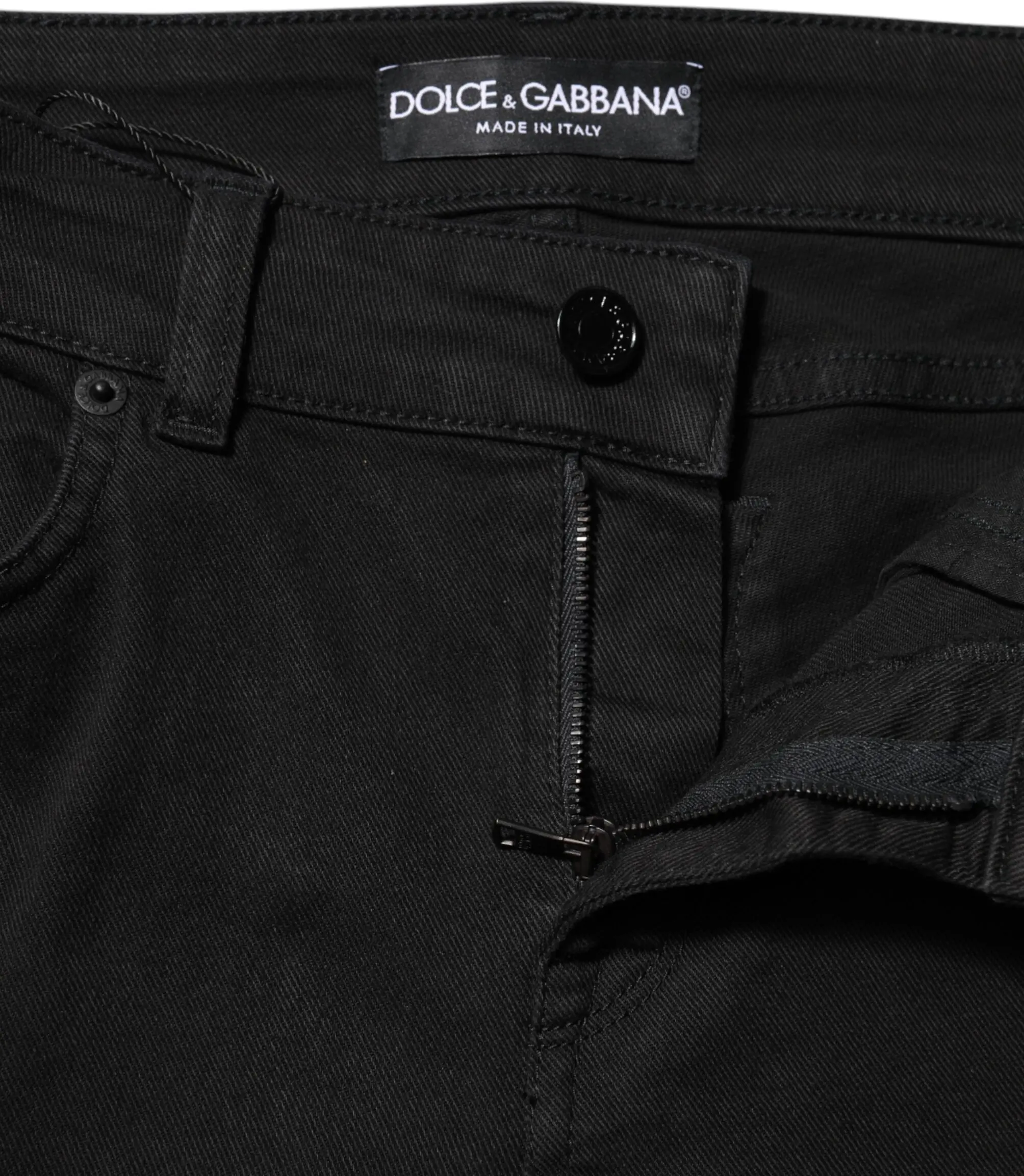 Dolce & Gabbana qora paxta jinsi shimlar