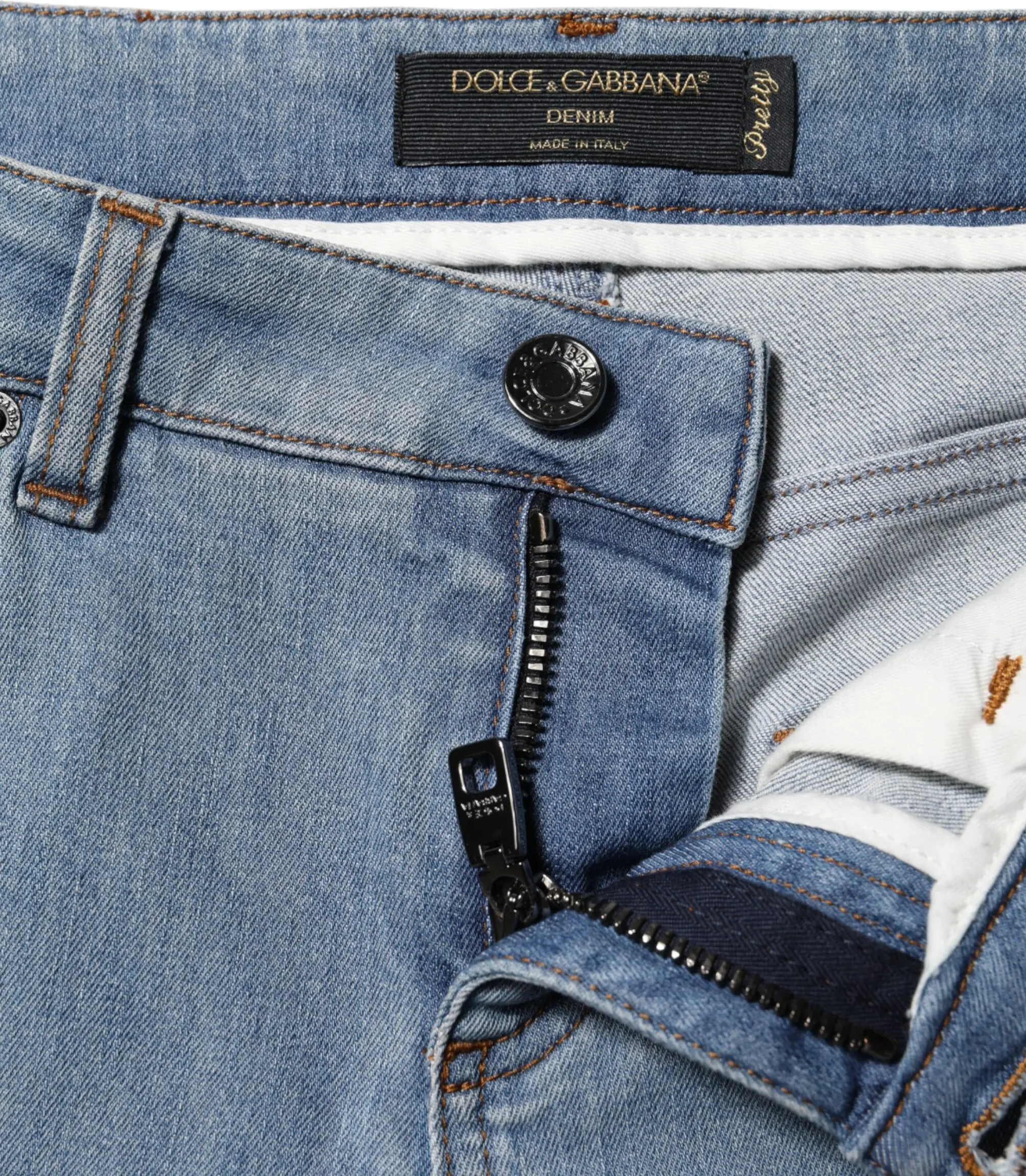 Dolce & Gabbana ko'k paxta tor jinsi shimlar