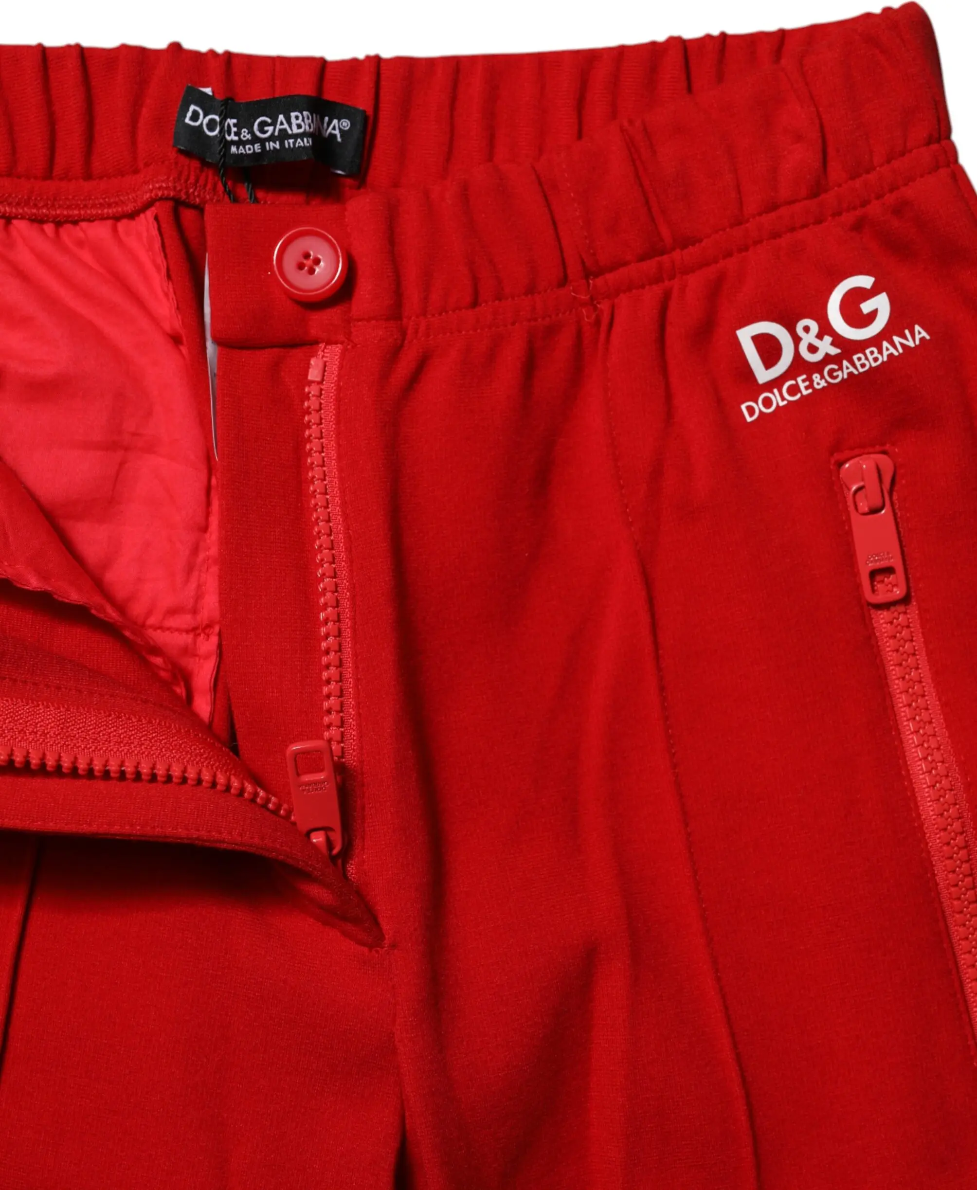 Красные брюки Dolce & Gabbana с завышенной талией и зауженным кроем