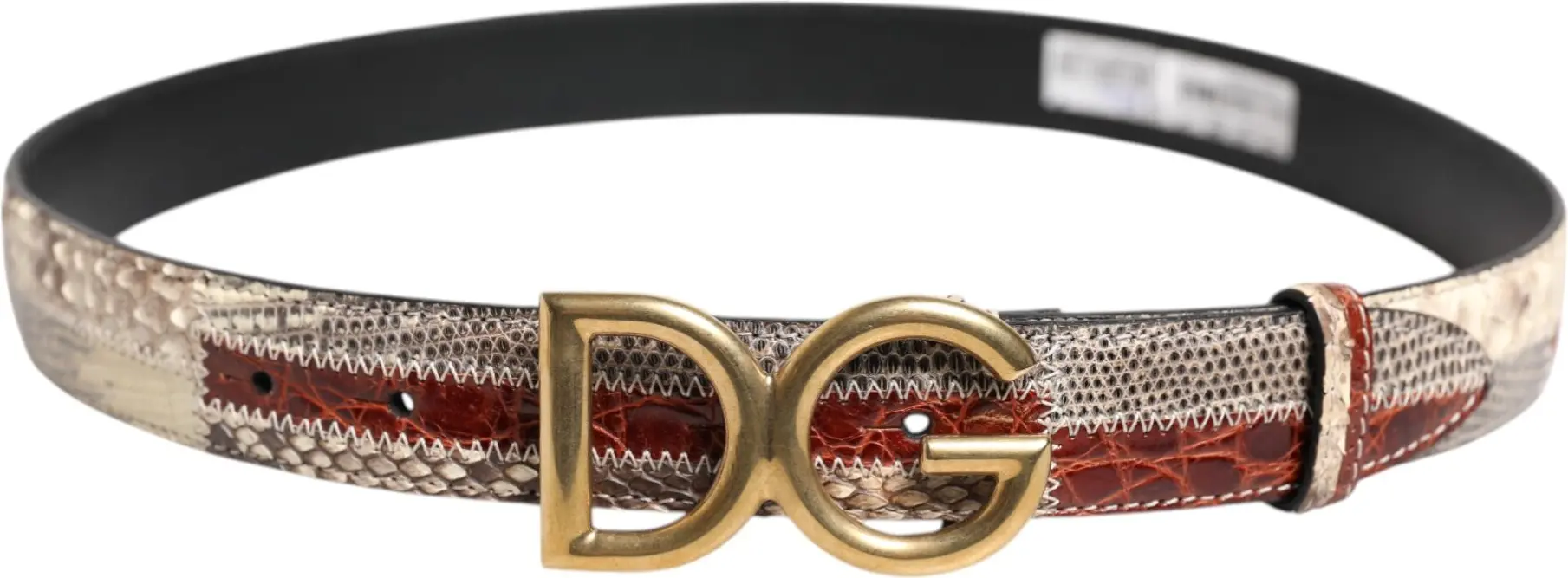 Dolce & Gabbana(-& Gabbana) Ko'p rangli ekzotik charm Dg logotipli tokali kamar