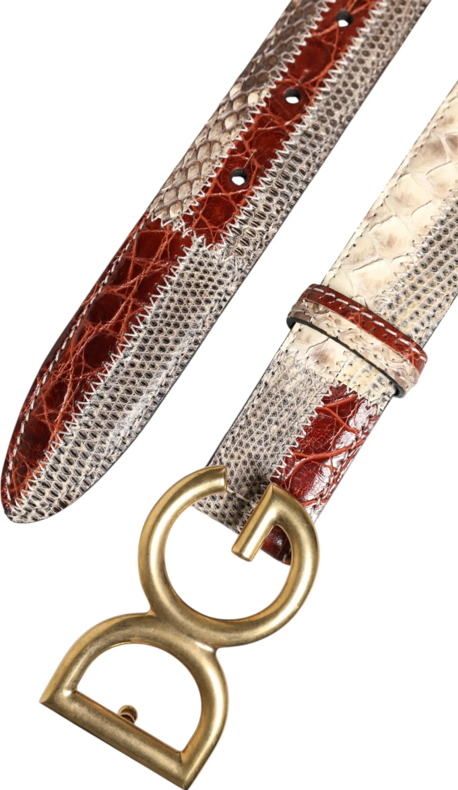 Dolce & Gabbana(-& Gabbana) Ko'p rangli ekzotik charm Dg logotipli tokali kamar