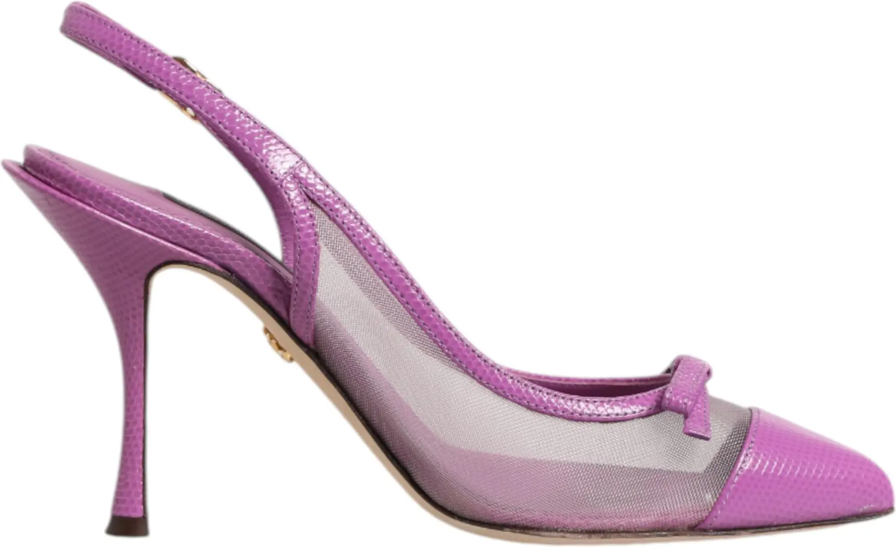 Binafsha teri to'rli slingback poyabzal Dolce & Gabbana